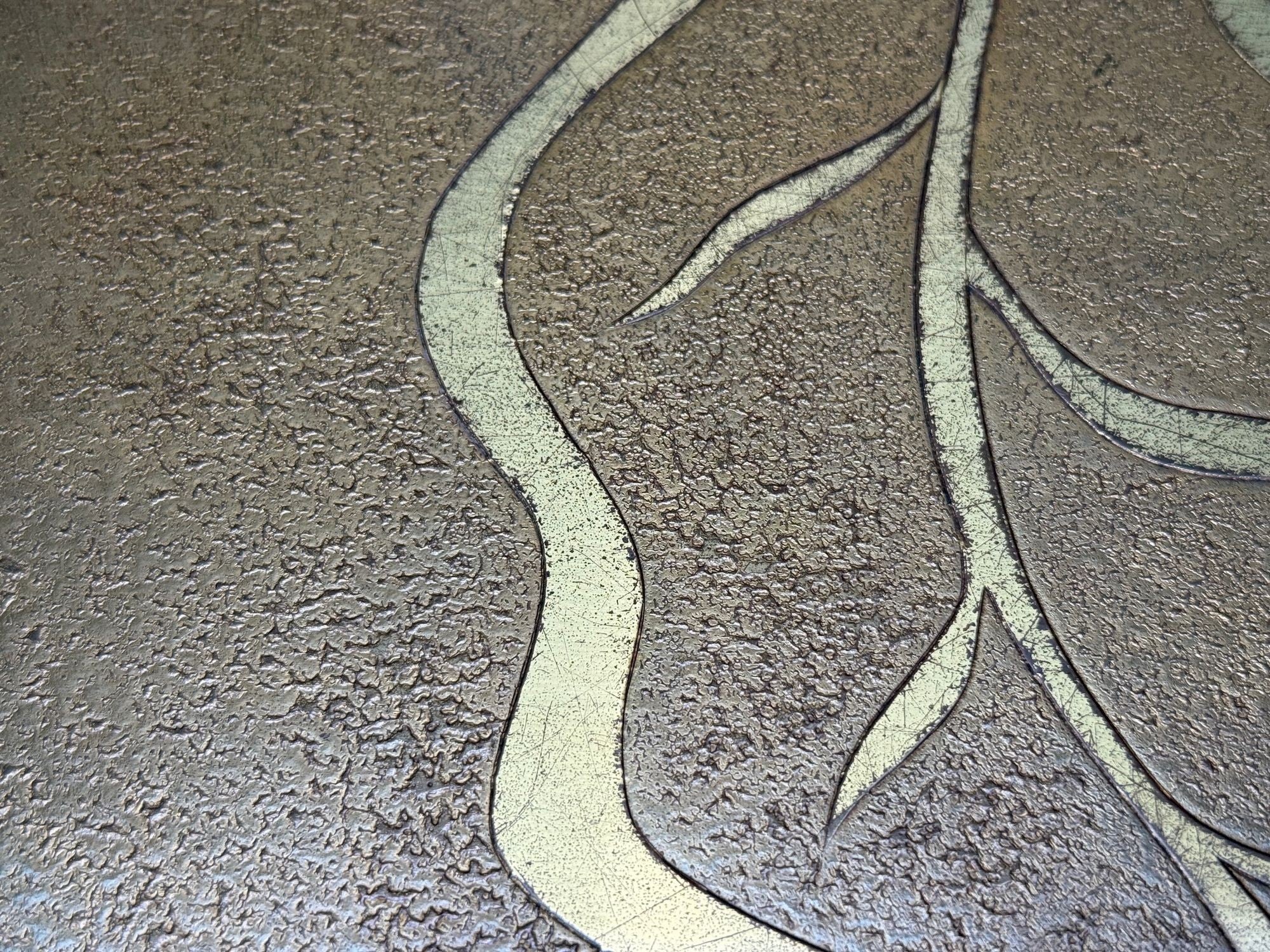 Willy Daro, Engraved Brass, Coffee Table, Belgium, 1970s