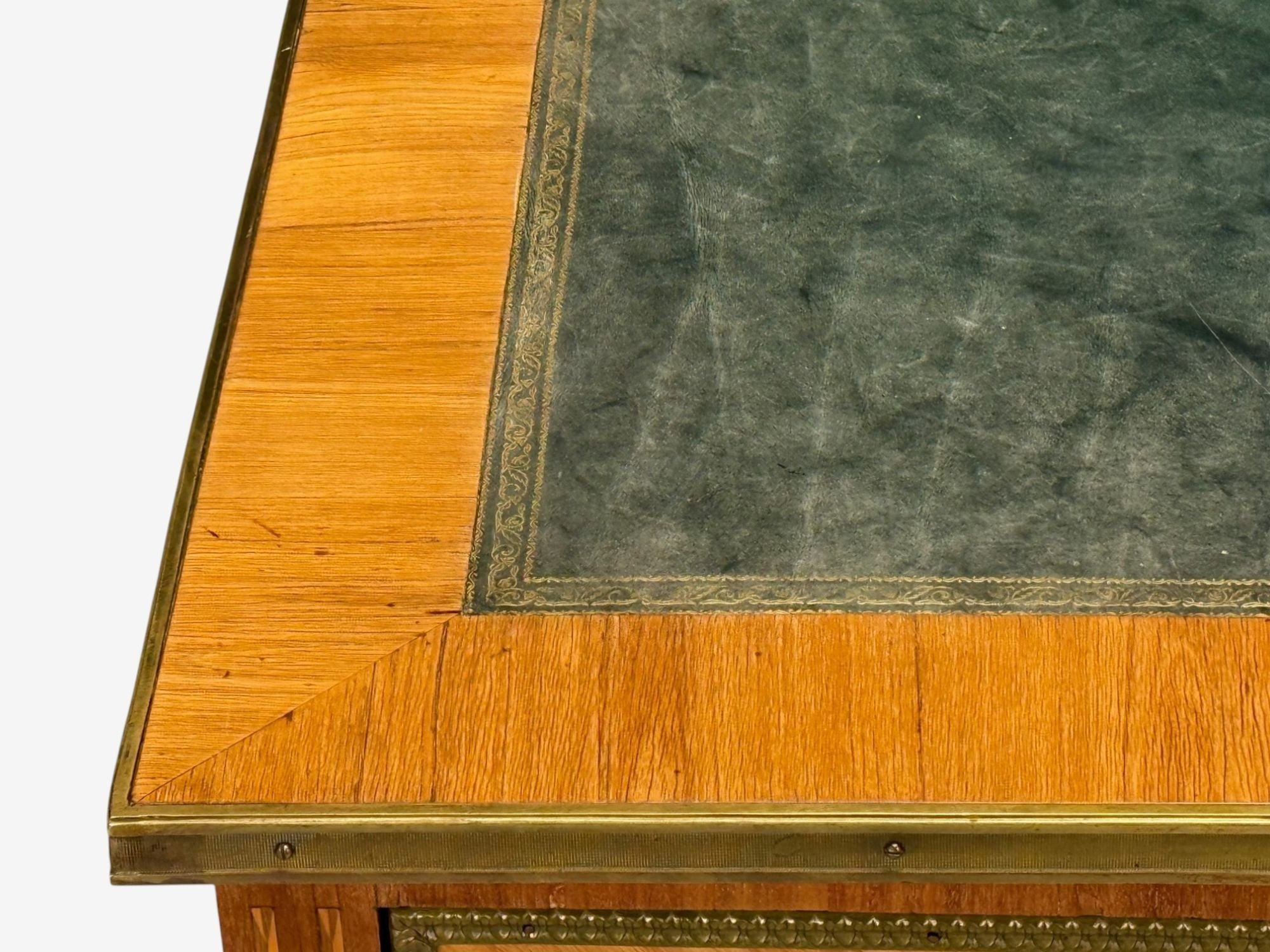 Louis XVI Style, Marquetry, Leather, Writing Desk, France, 19th.