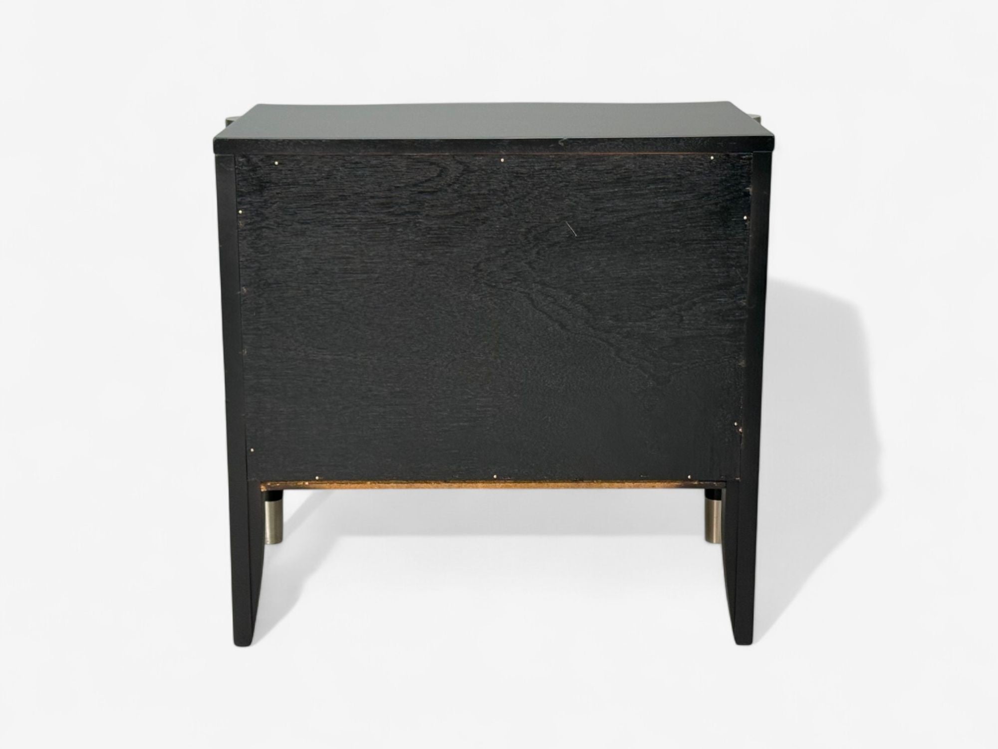 Hollywood Regency, Black Lacquer, Chrome, Nightstands, USA, 1970s