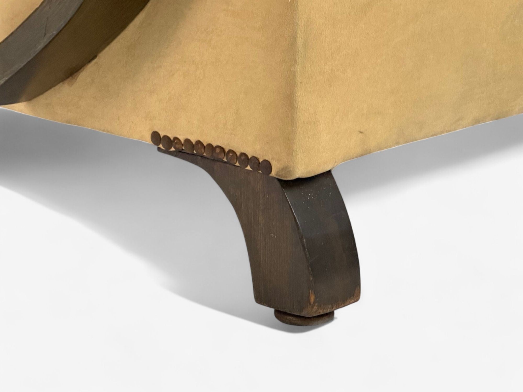 Vittorio Valabrega, Beige Velvet, Bentwood, Lounge Chairs, Italy, 1940s