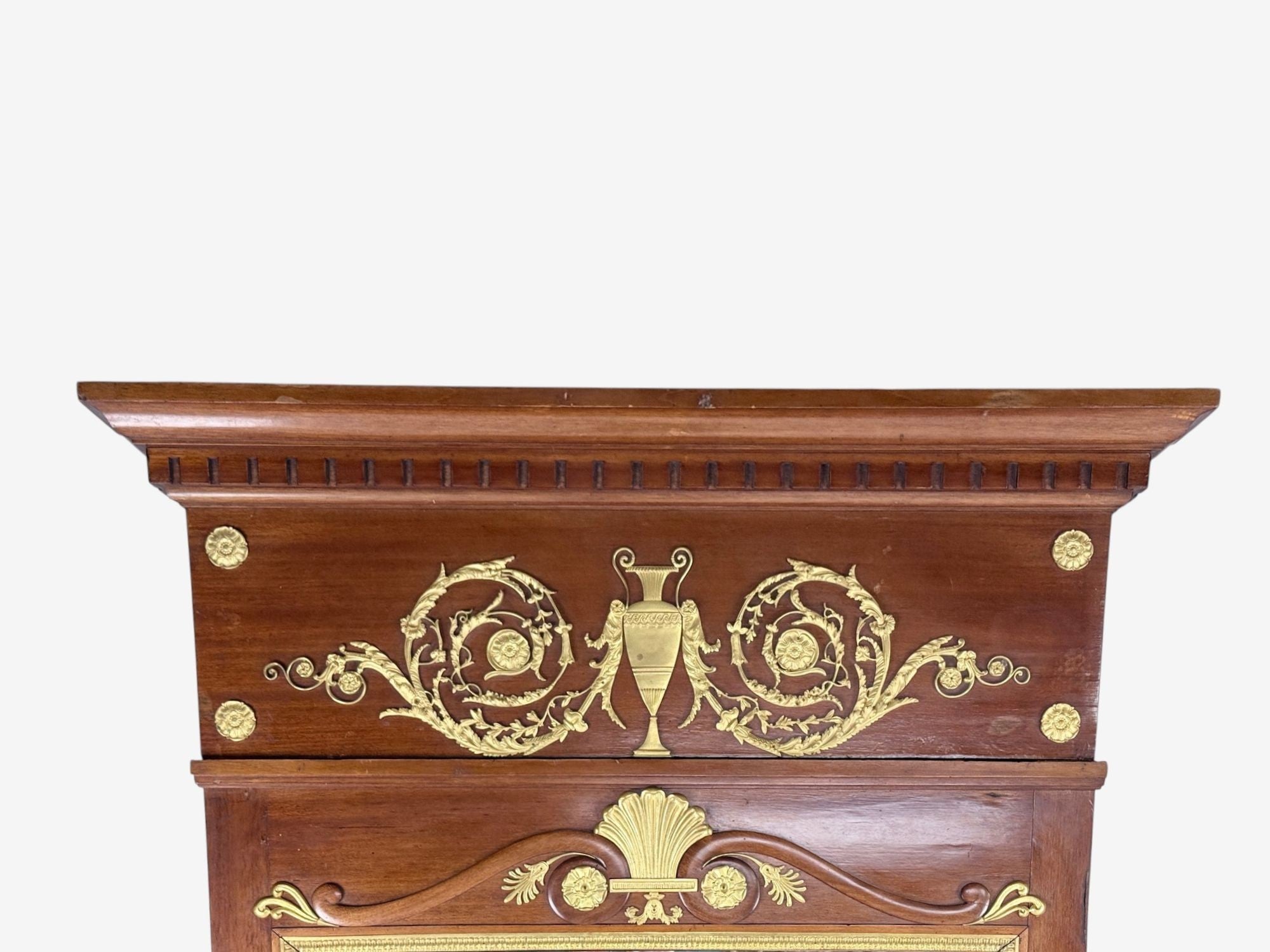 Empire Revival, Mahogany, Bronze, Monumental Mirror and Console, France, 19th c.