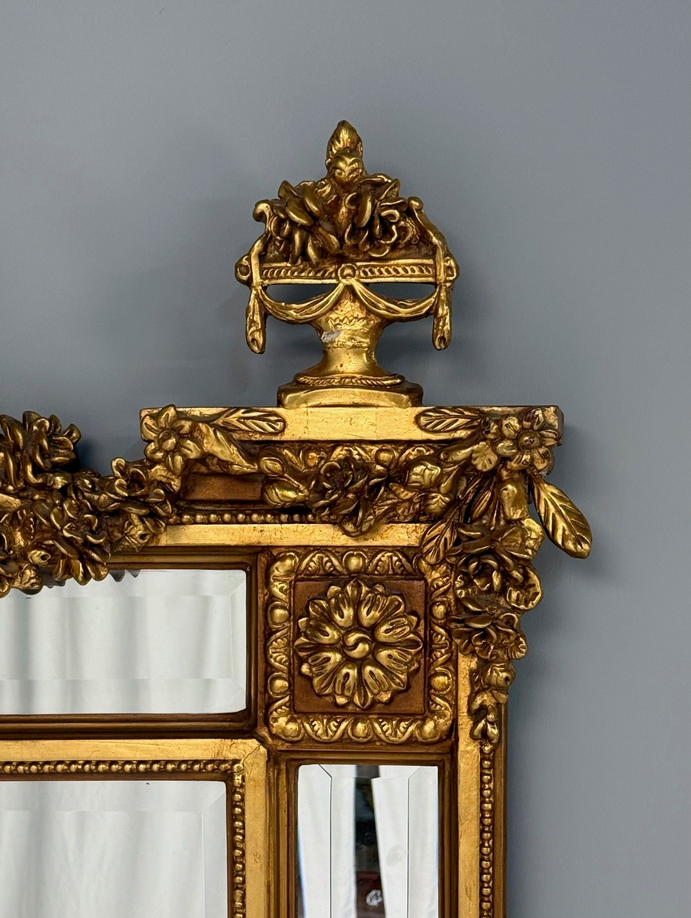 Louis XVI Style, Large Wall or Floor Mirrors, Giltwood, Gesso, Europe, 19th C.