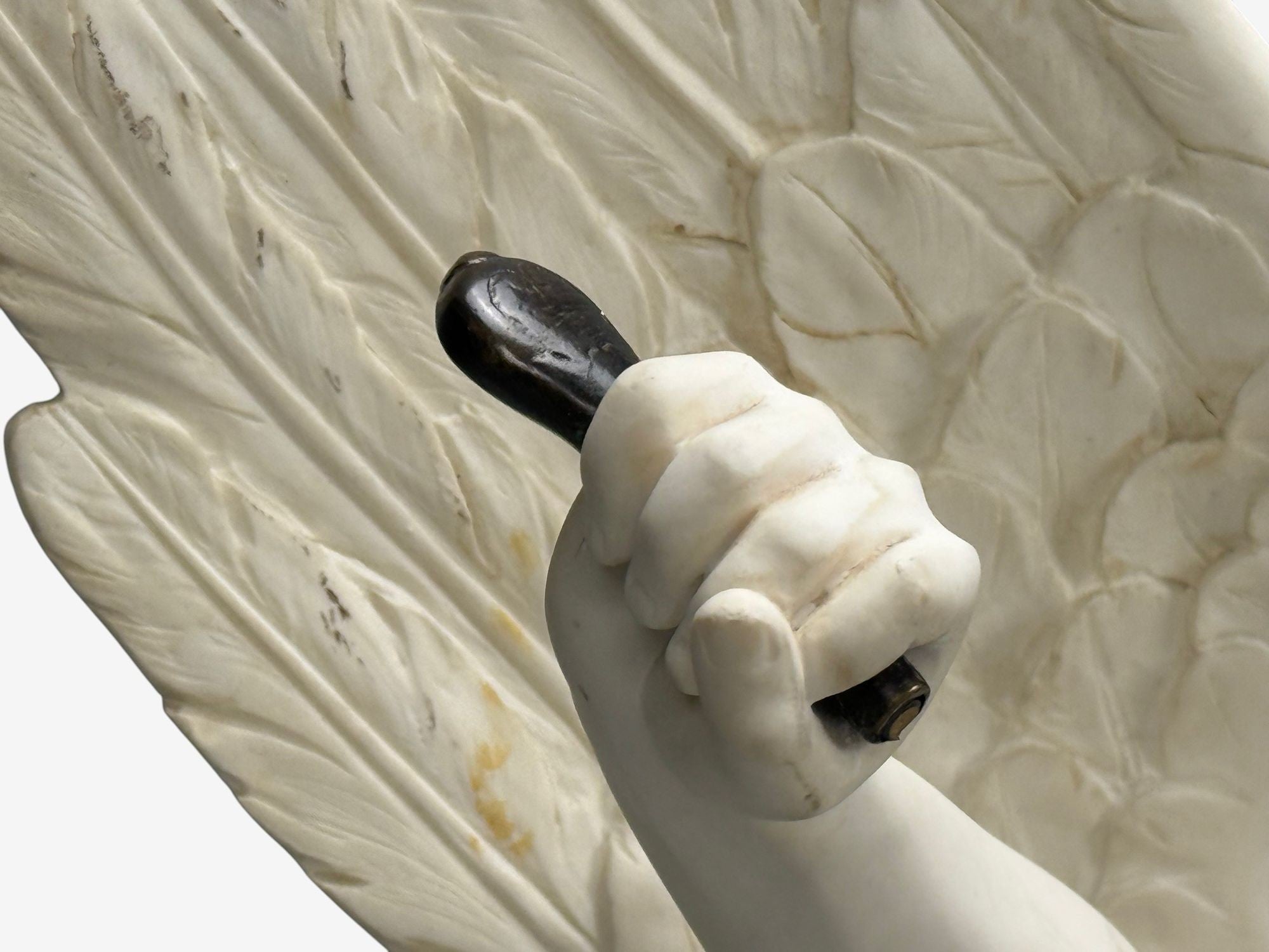 Statue of Saint Michael the Archangel, Composite, Marble Base, Italy, 20th c.