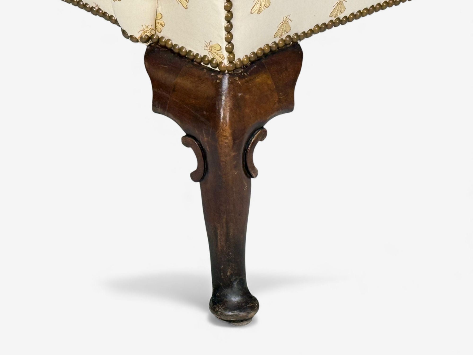 Queen Anne , Scalamandre Fabric, Mahogany, Wingback Chair, England, 19th c.