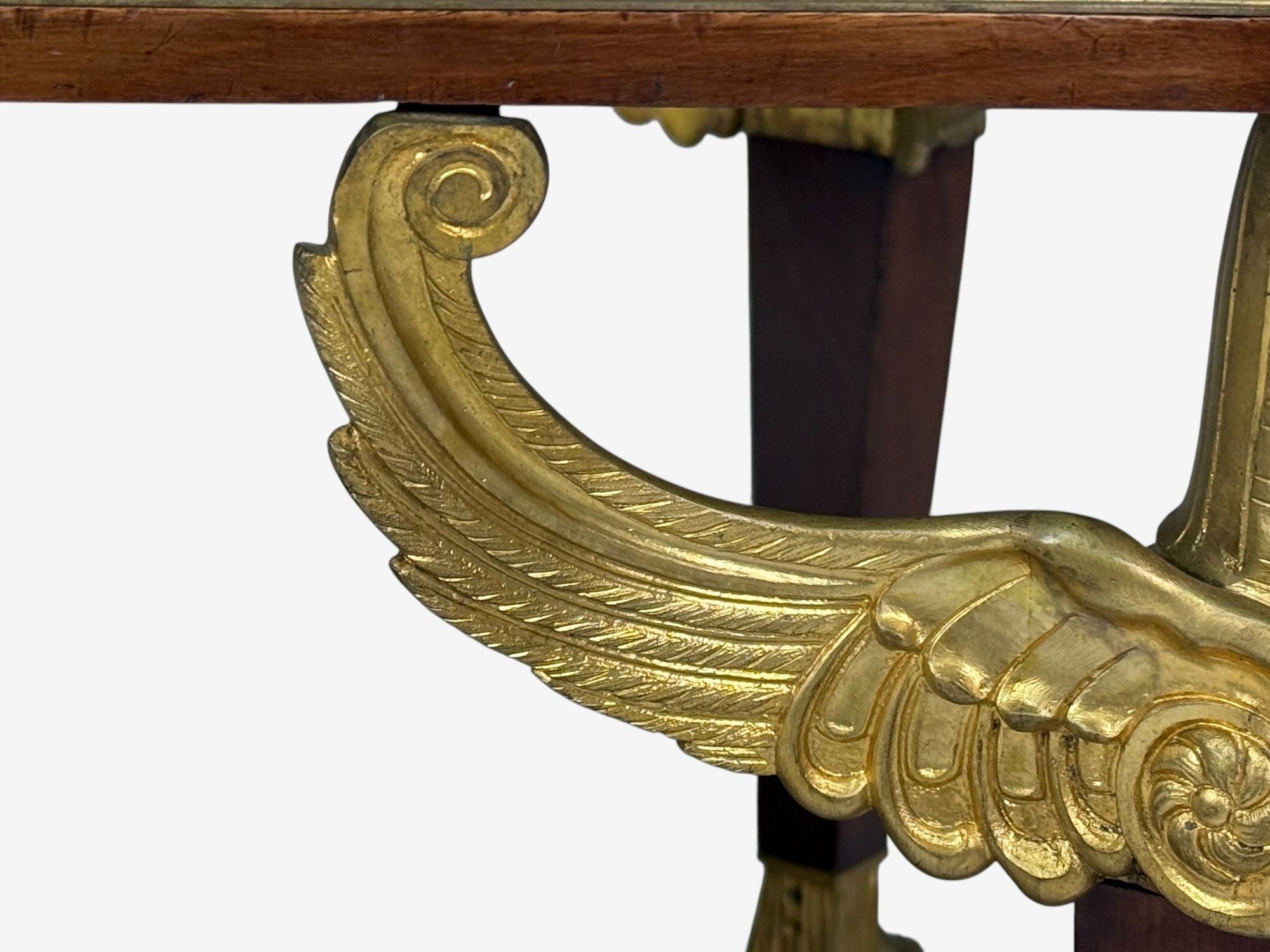 French Empire Revival, Center Table, Bronze, Mahogany, Marble, France, 19th c.