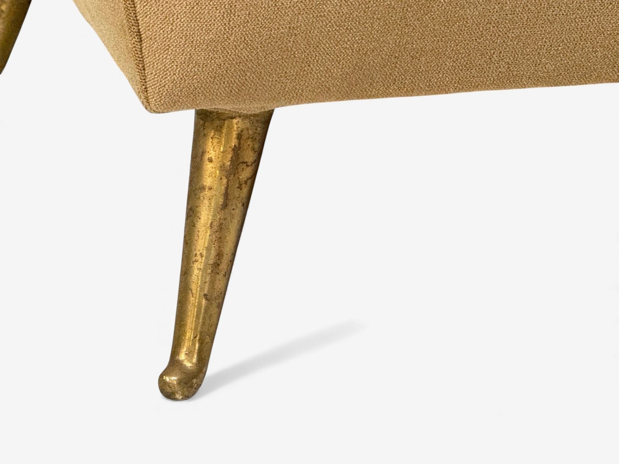 ISA Bergamo, Camel Velvet, Bronze, Wingback Chairs, Italy, 1950s