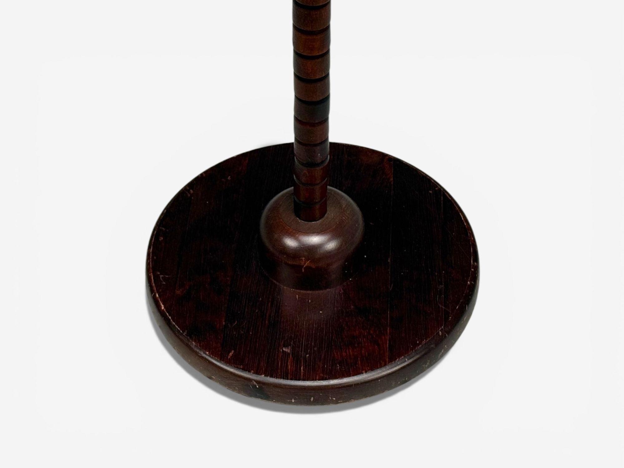 Markslöjd Attribution, Floor Lamp, Stained Wood, Fabric, Sweden, 1970s