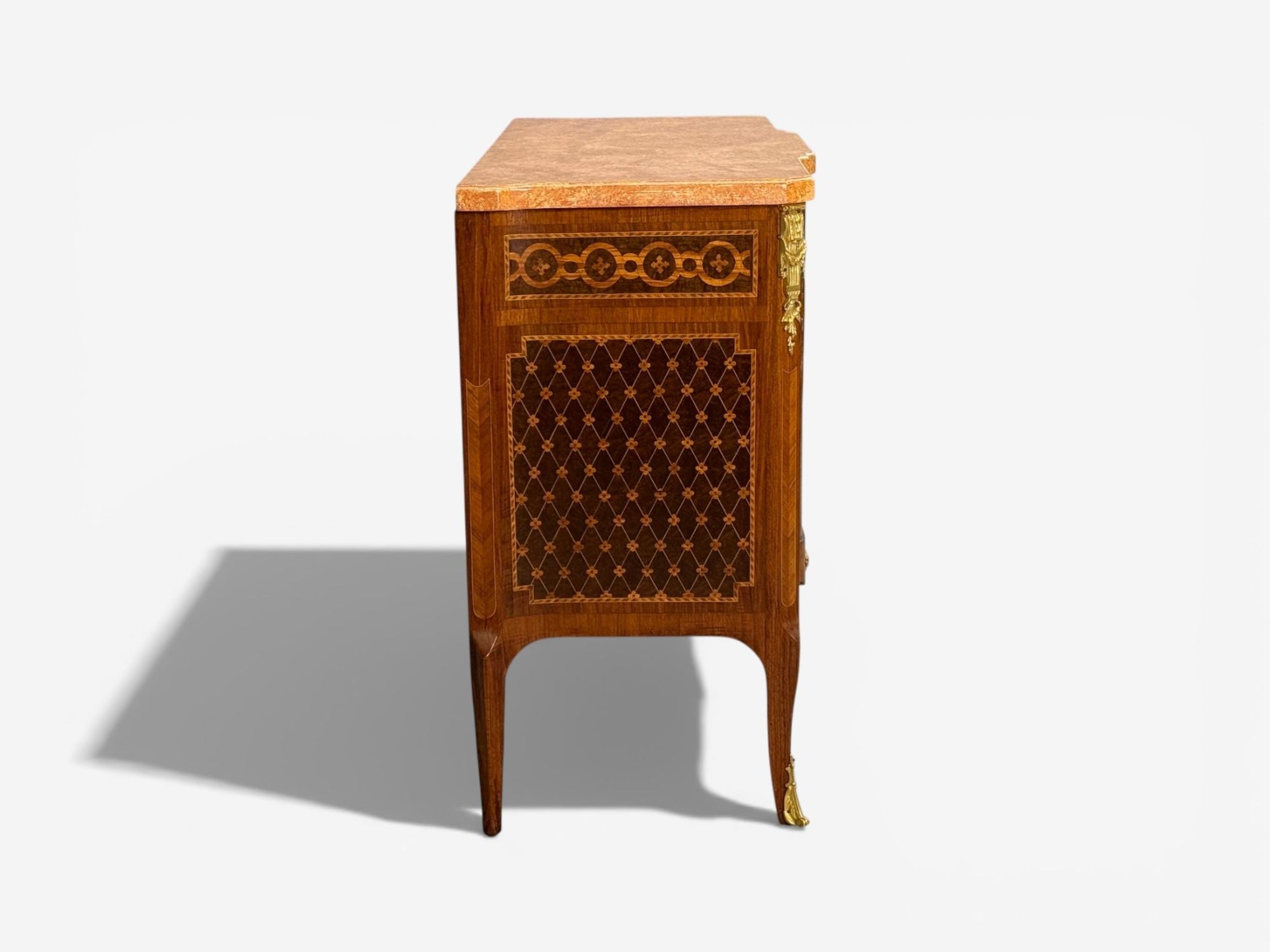 Louis XVI, Commode, Bronze, Parquetry, Faux Marble, France, 20th c.