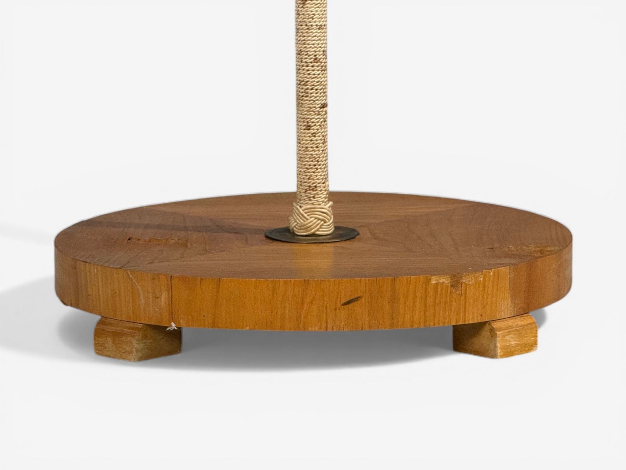 Swedish Modern, Organic Floor Lamp, Cord, Wood, Sweden, 1930s