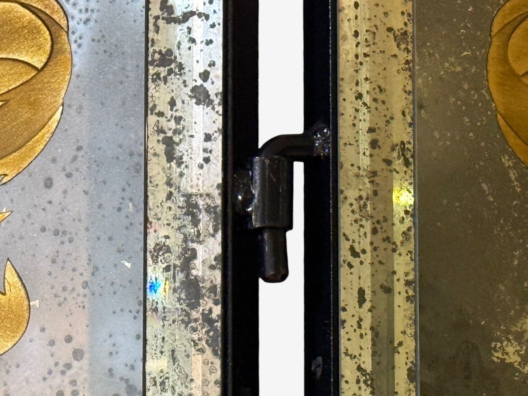Art Deco Style, Antique Glass, Distressed Mirror, Room Divider, USA, 20th C.