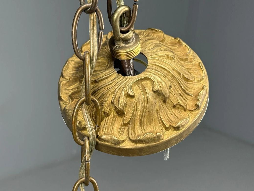 Rococo Style, Leaf and Vine Chandelier, Dore Bronze, Italy, 1920s