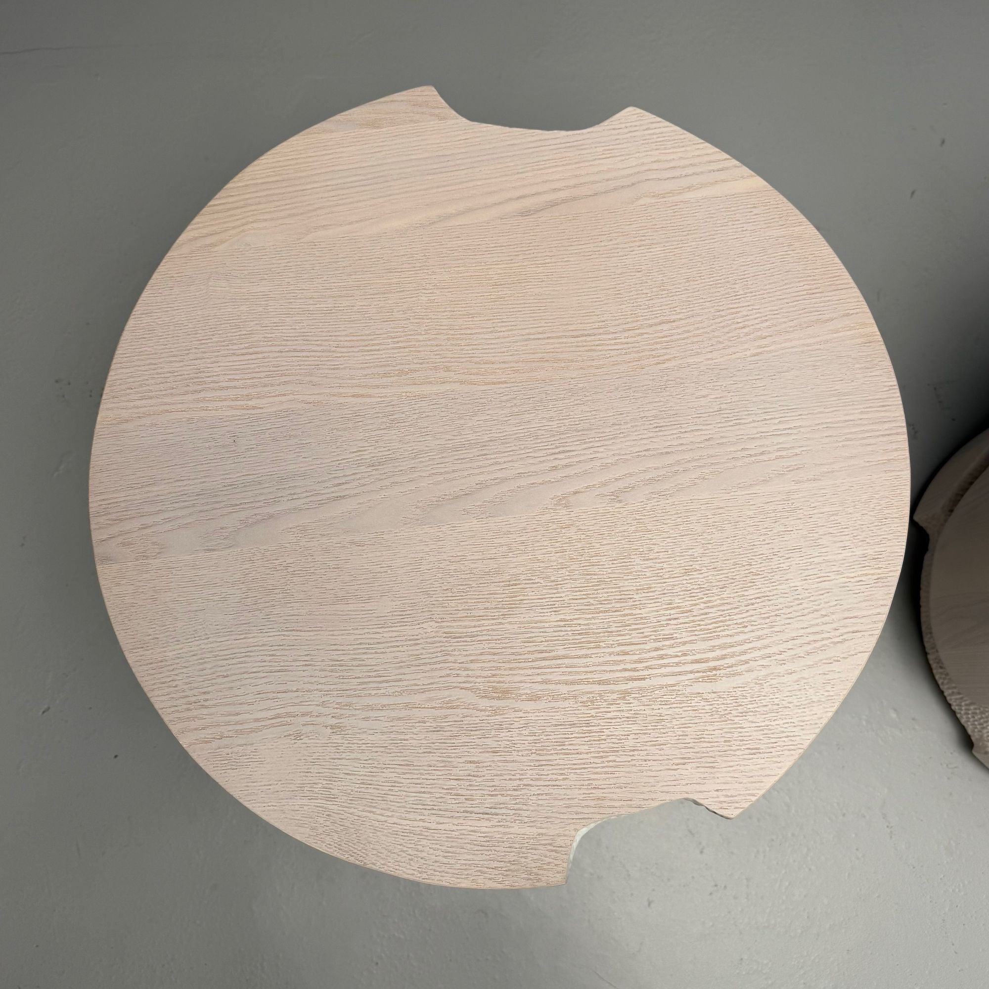 Contemporary, Organic Modern, Round Sculptural Nightstands, Bleached Ashwood