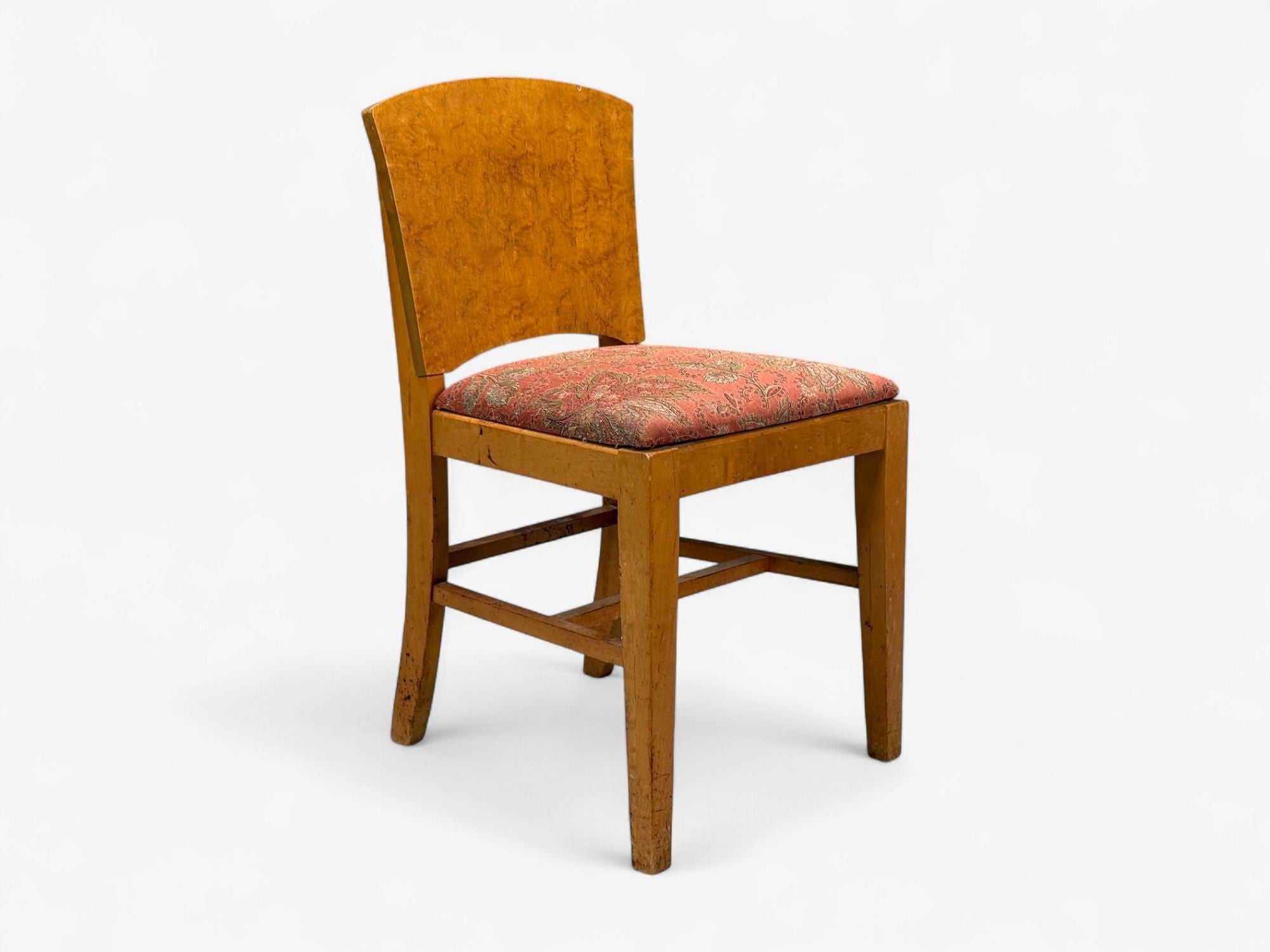 Andrew Szoeke, Satinwood, Oak, Writing Desk and Chair, USA, 1950s