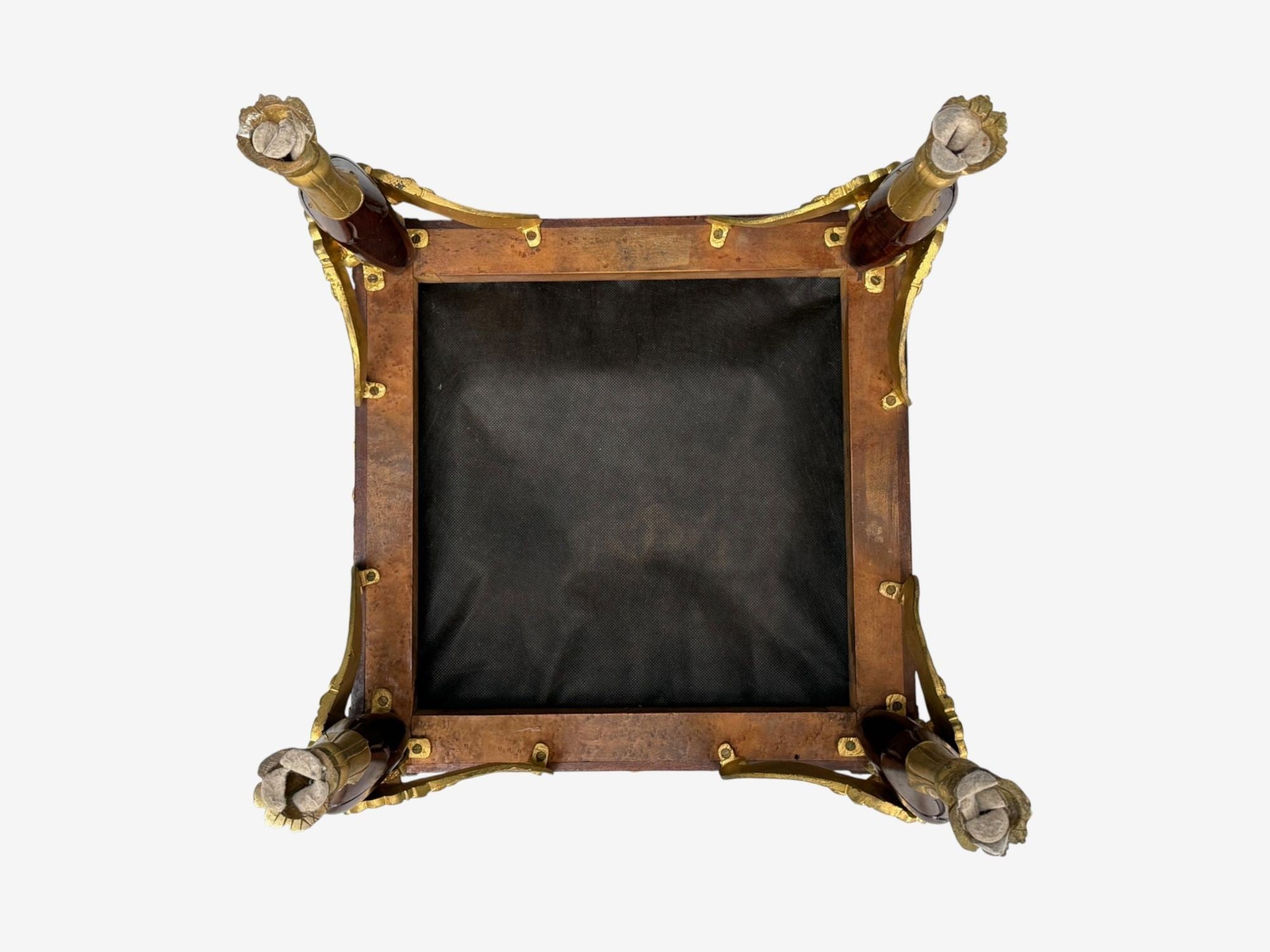 French Empire Revival, Bronze, Mahogany, Fabric, Footstool, France, 19th c.