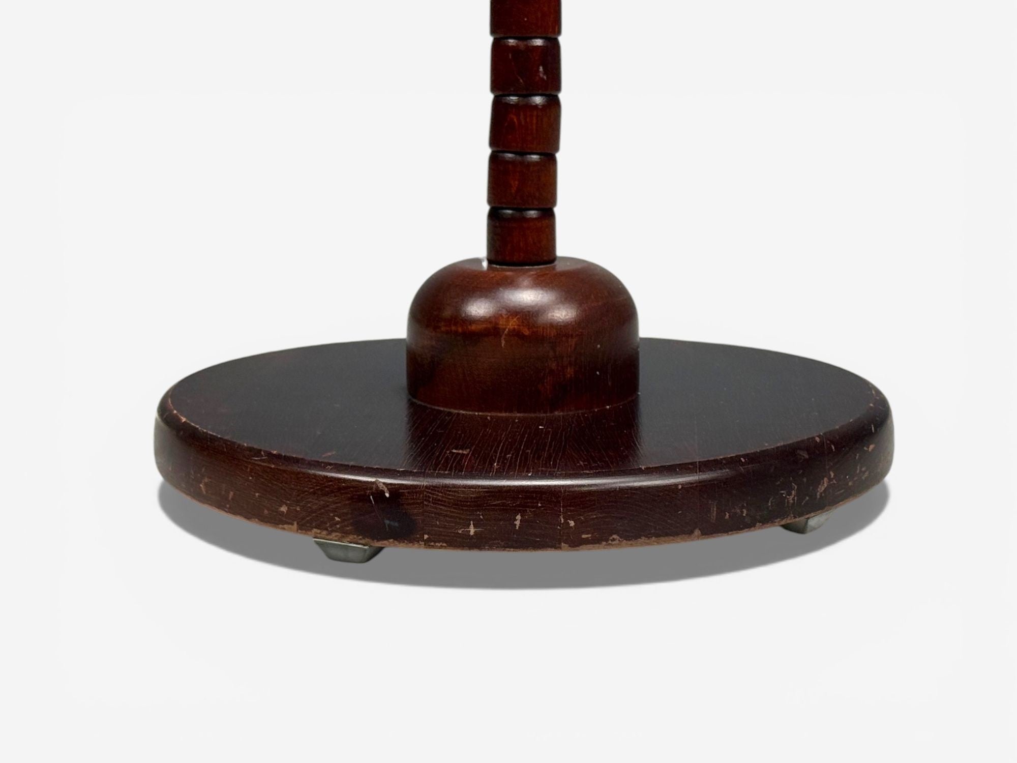 Markslöjd Attribution, Floor Lamp, Stained Wood, Fabric, Sweden, 1970s