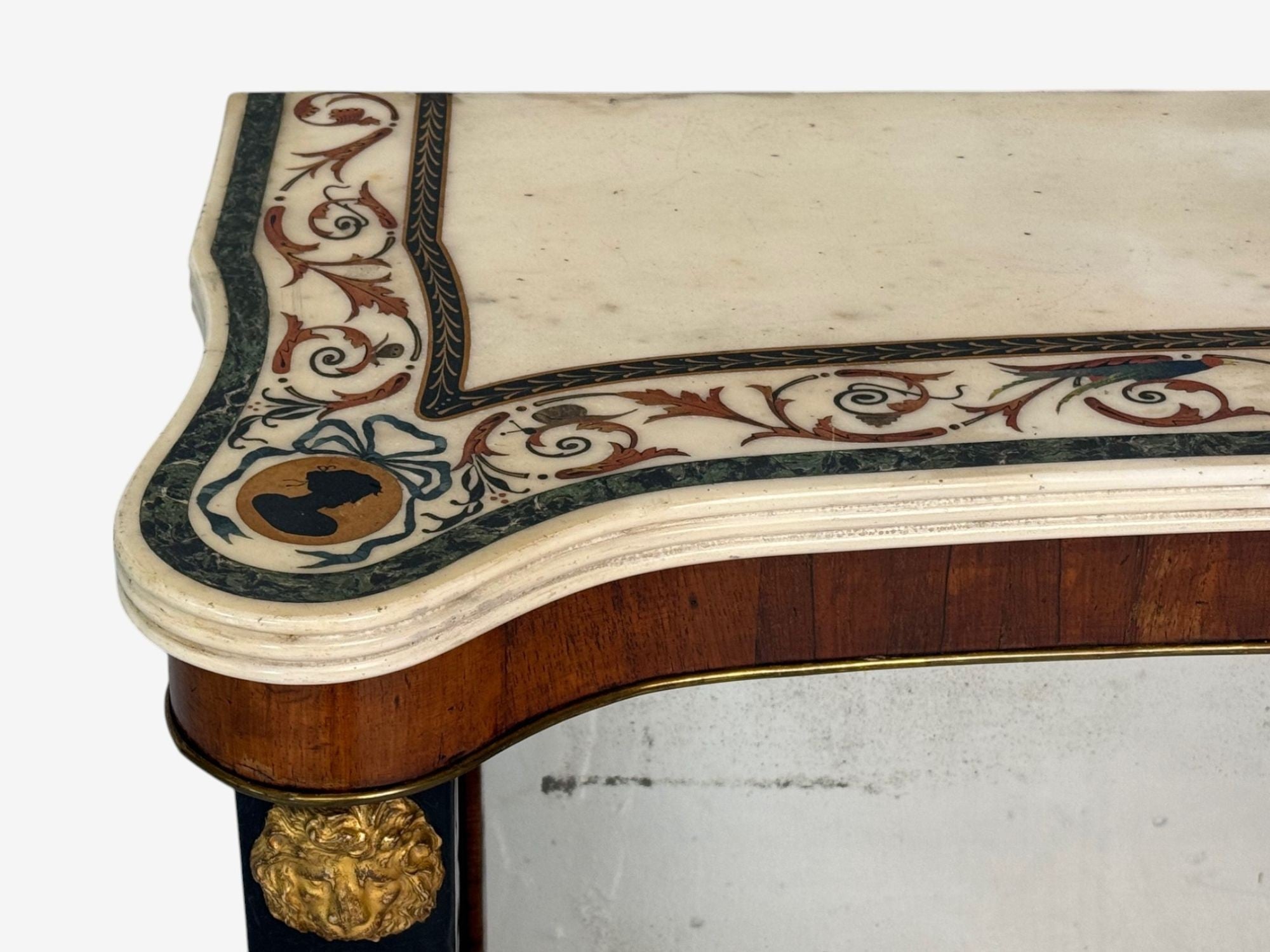 Pietto Bossi attr, Scagliola Marble, Giltwood, Mirrored Consoles, Italy, 18th c