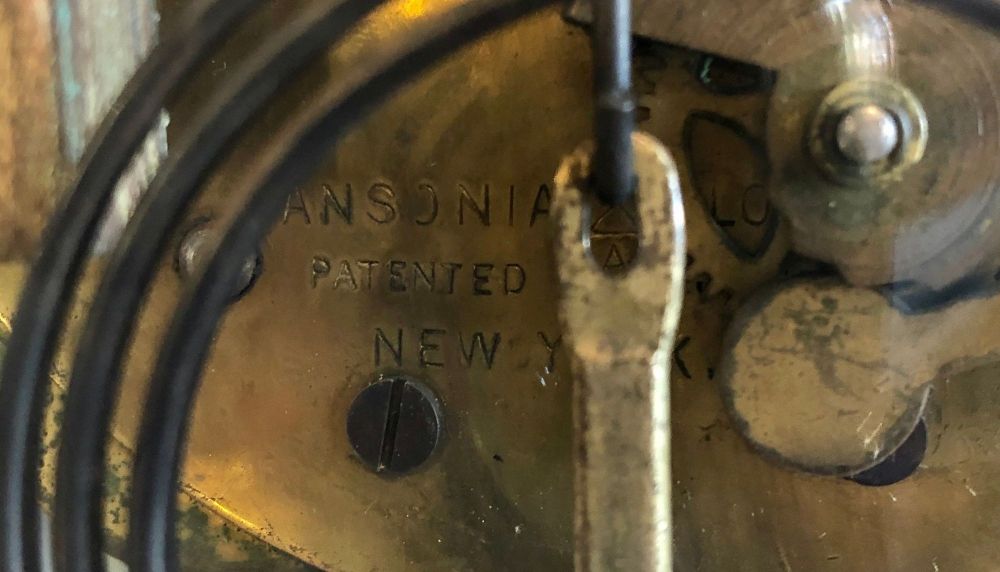 Crystal Face and Pendulum Clock Made by Ansonia Clock of New York