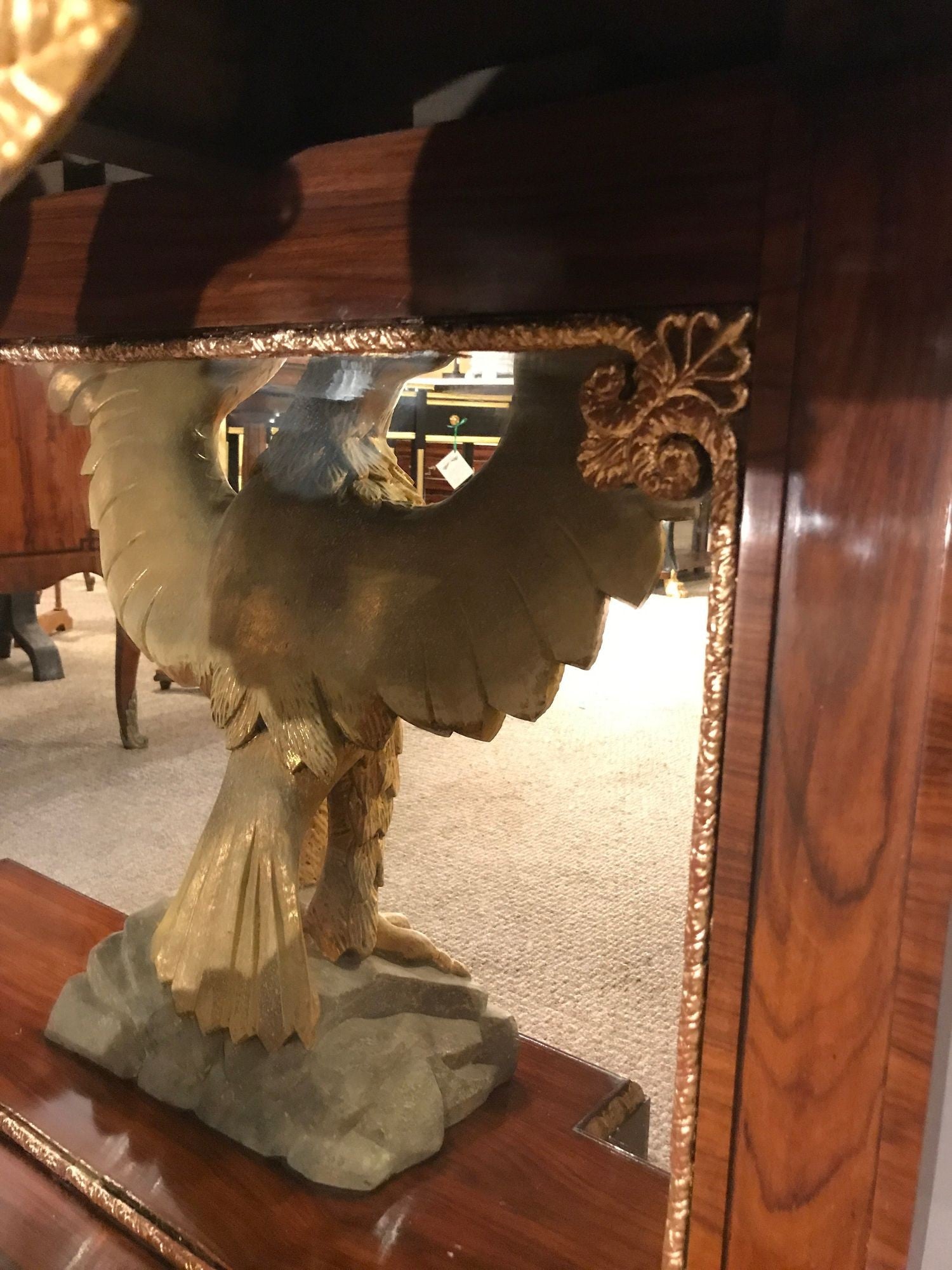 Pair of Monumental Federal Style Console Table with Carved Opposing Eagles
