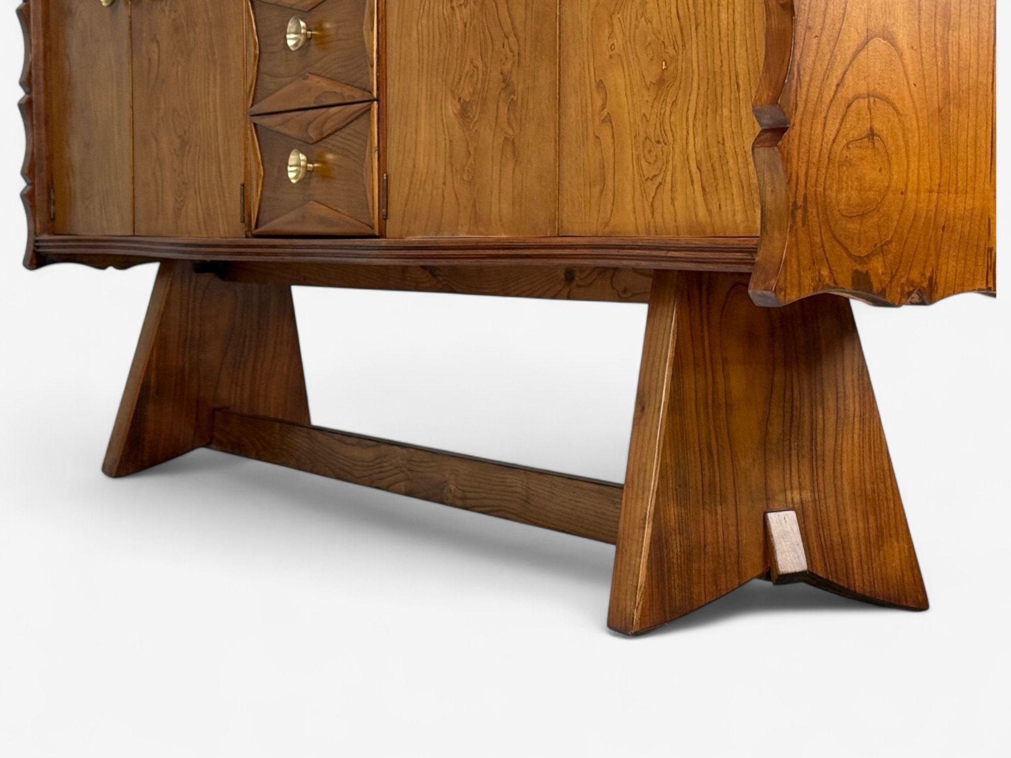 Paolo Buffa, Italian Modern, Cherrywood, Brass, Sideboard, Italy, 1950s