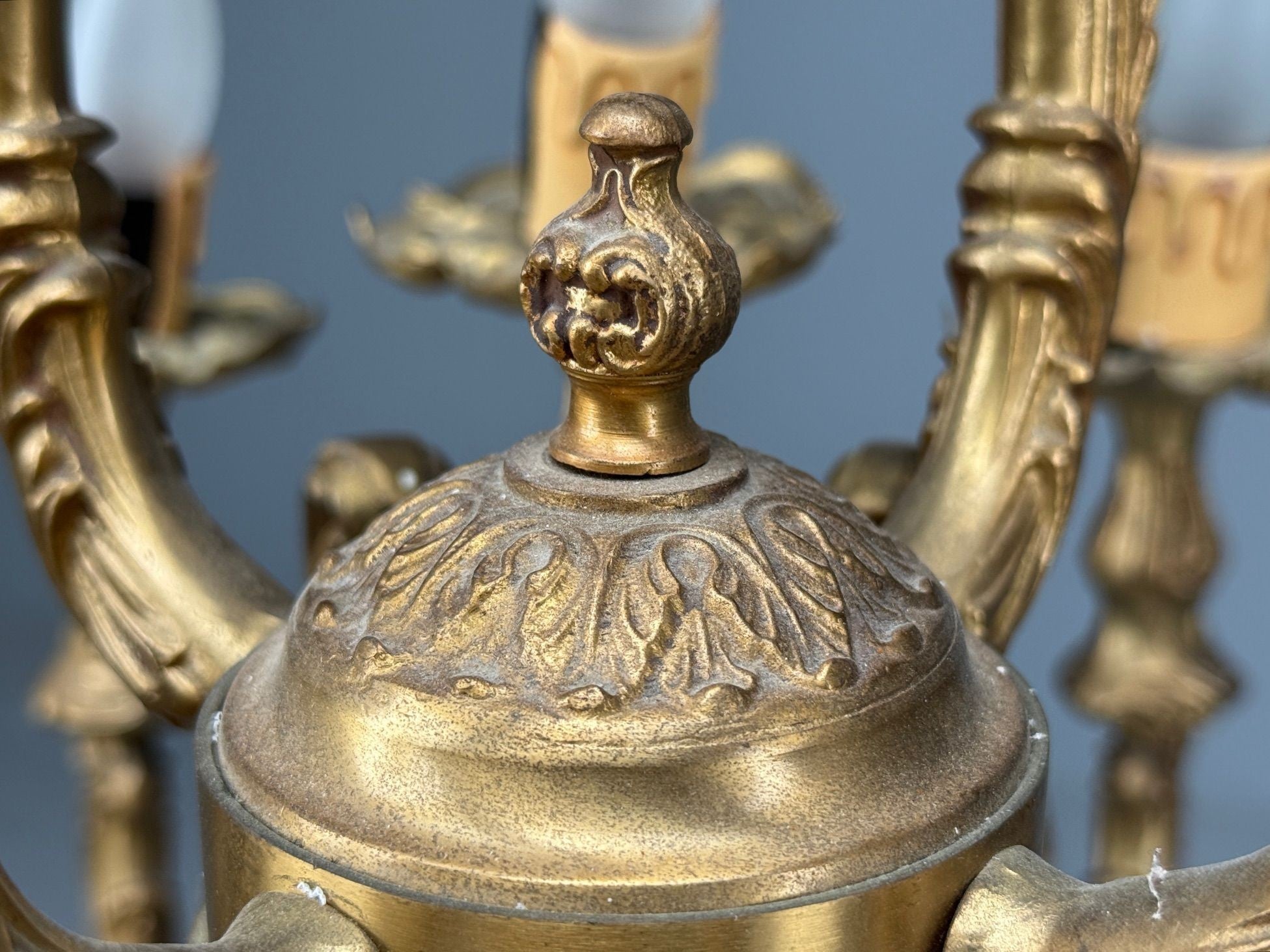Baroque, Scroll Form Chandelier, Dore Bronze, France, 19th/20th Century