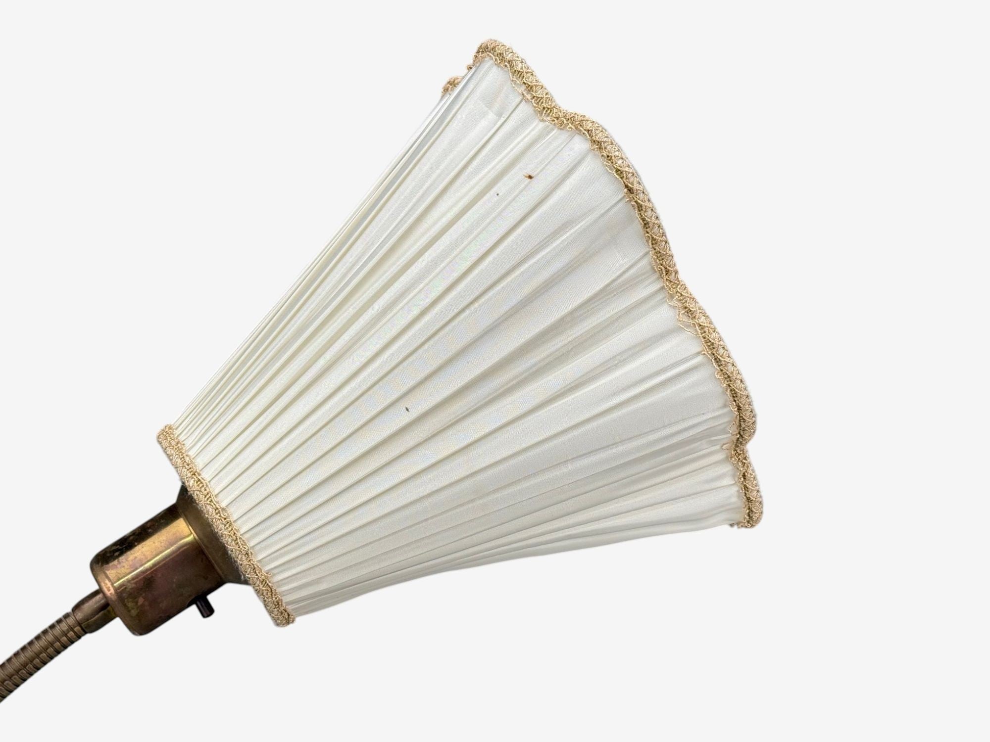 Nybro Armaturfabrik, Floor Lamp, Wood, Metal, Fabric, Sweden, 1940s