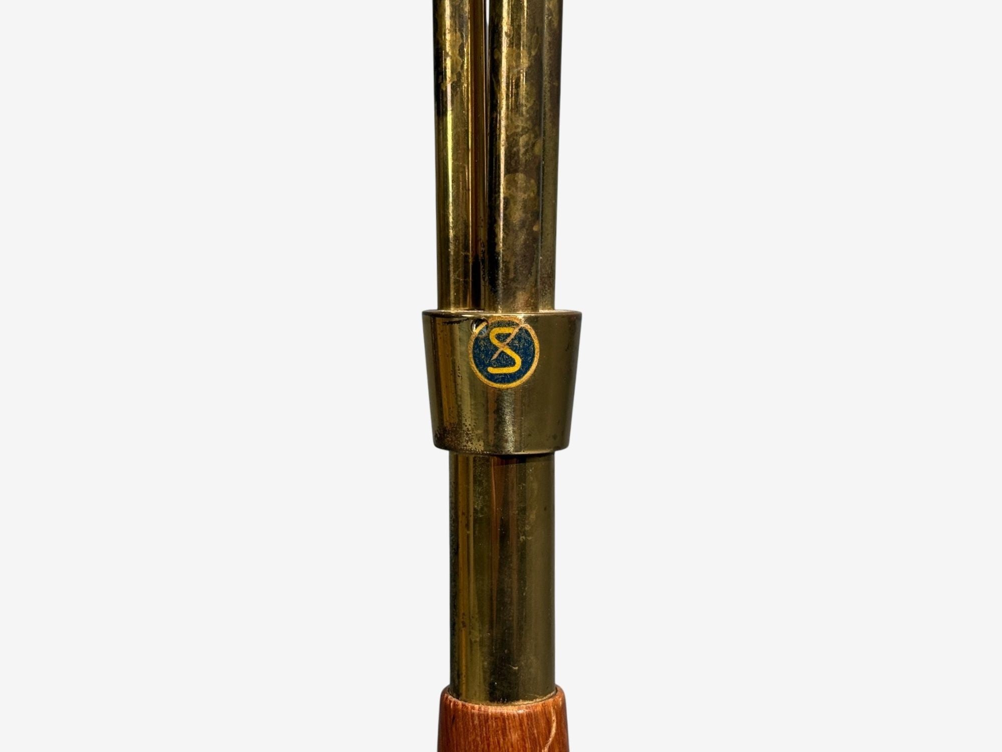 Swedish Modern, Adjustable Floor Lamp, Wood, Metal, Fabric, Sweden, 1950s