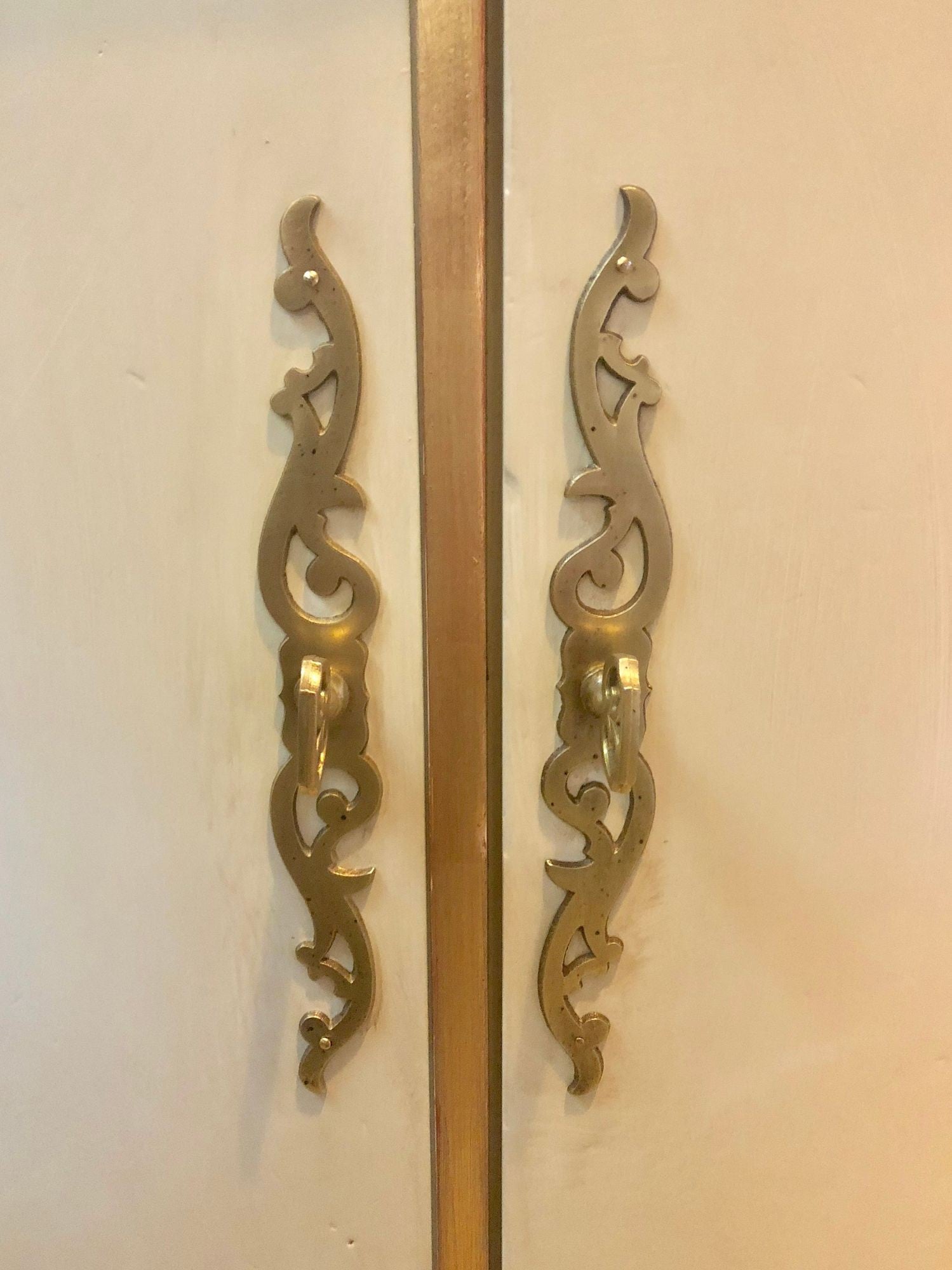 Louis XV Style Parcel-Gilt and Paint Decorated Two-Door Cabinet Server Sideboard