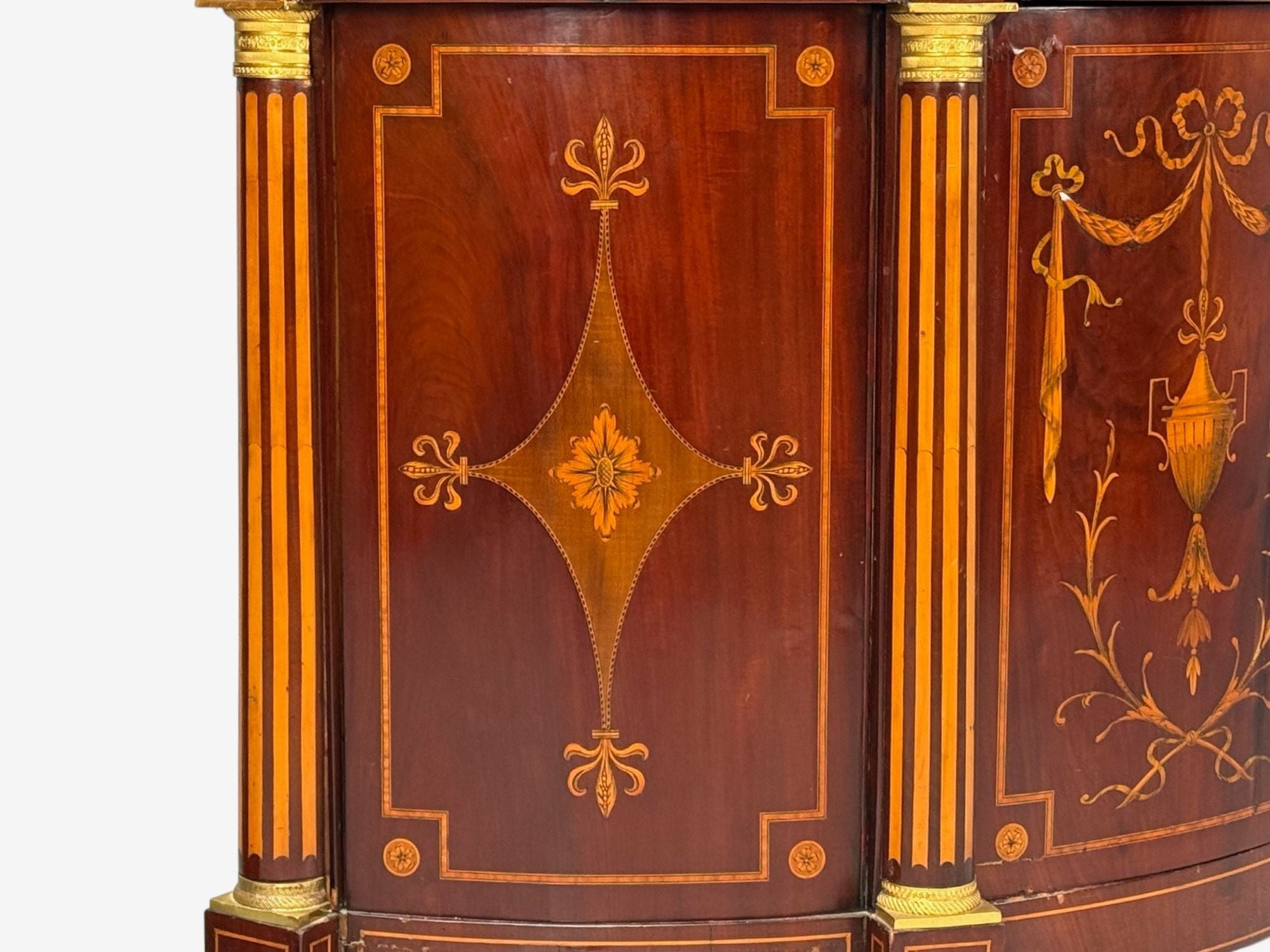 Italian Neoclassical, Marquetry, Satinwood, Demilune Chests, Italy, 19th c.