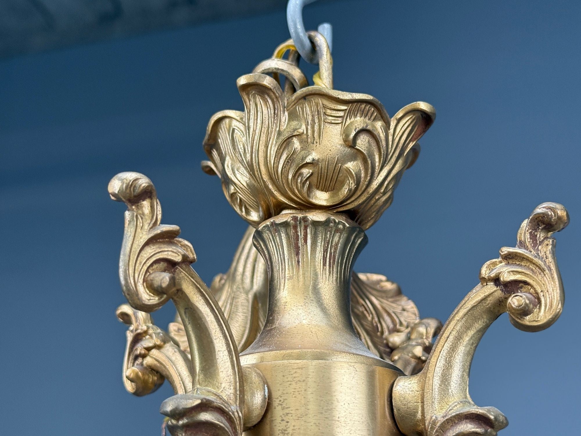 Baroque, Scroll Form Chandelier, Dore Bronze, France, 19th/20th Century