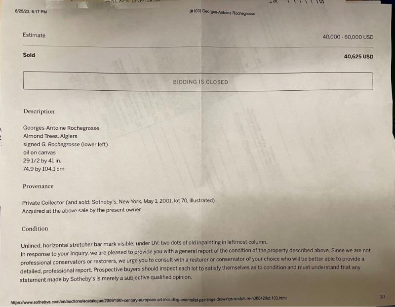 Georges Antoine Rochegrosse, Oil on Canvas, Almond Trees, Sotheby's Provenance