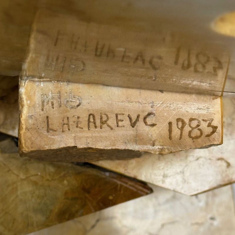 Mid-Century Modern Abstract Marble Sculpture / Statue, Signed and Dated, 1983