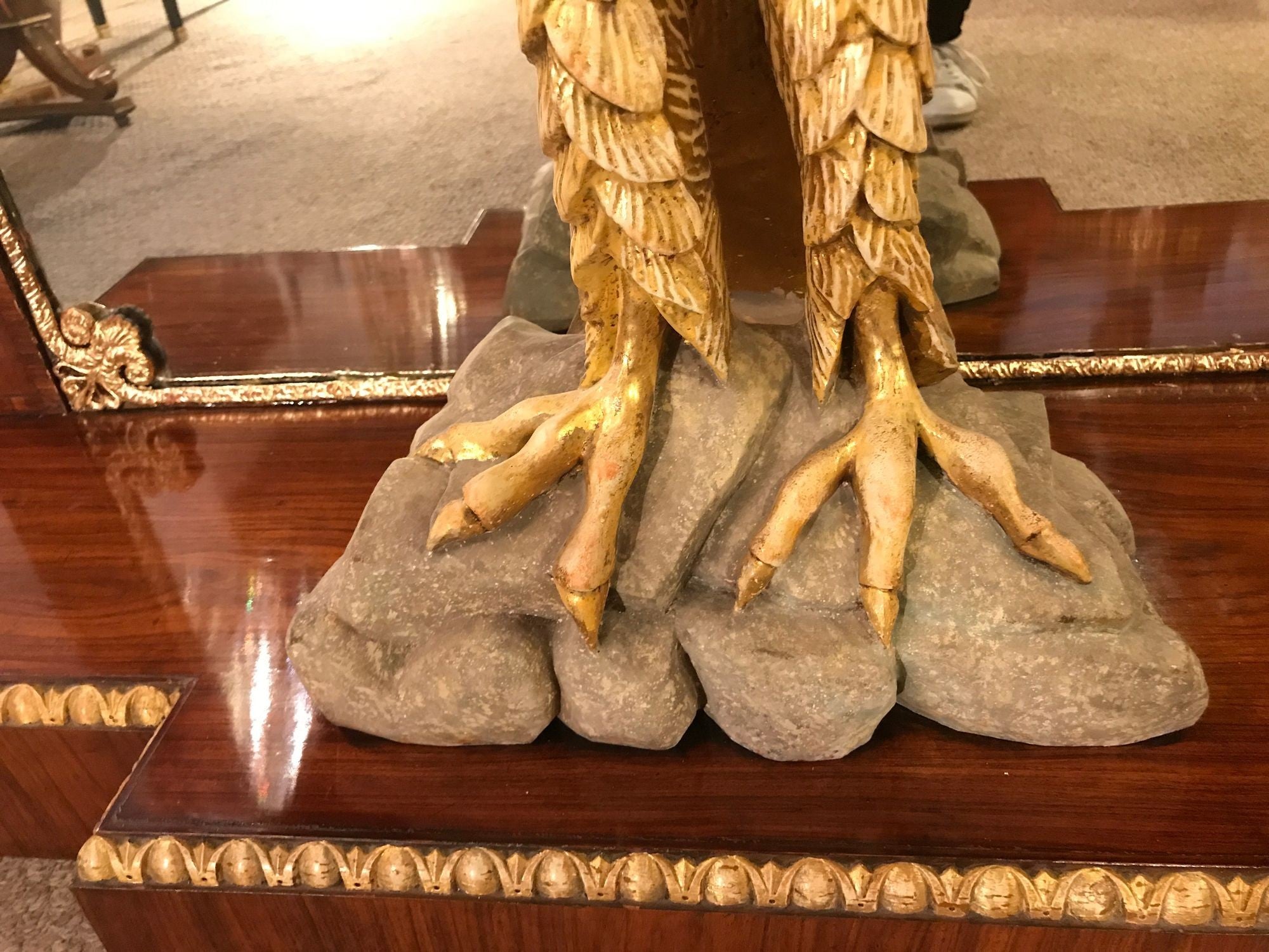 Pair of Monumental Federal Style Console Table with Carved Opposing Eagles