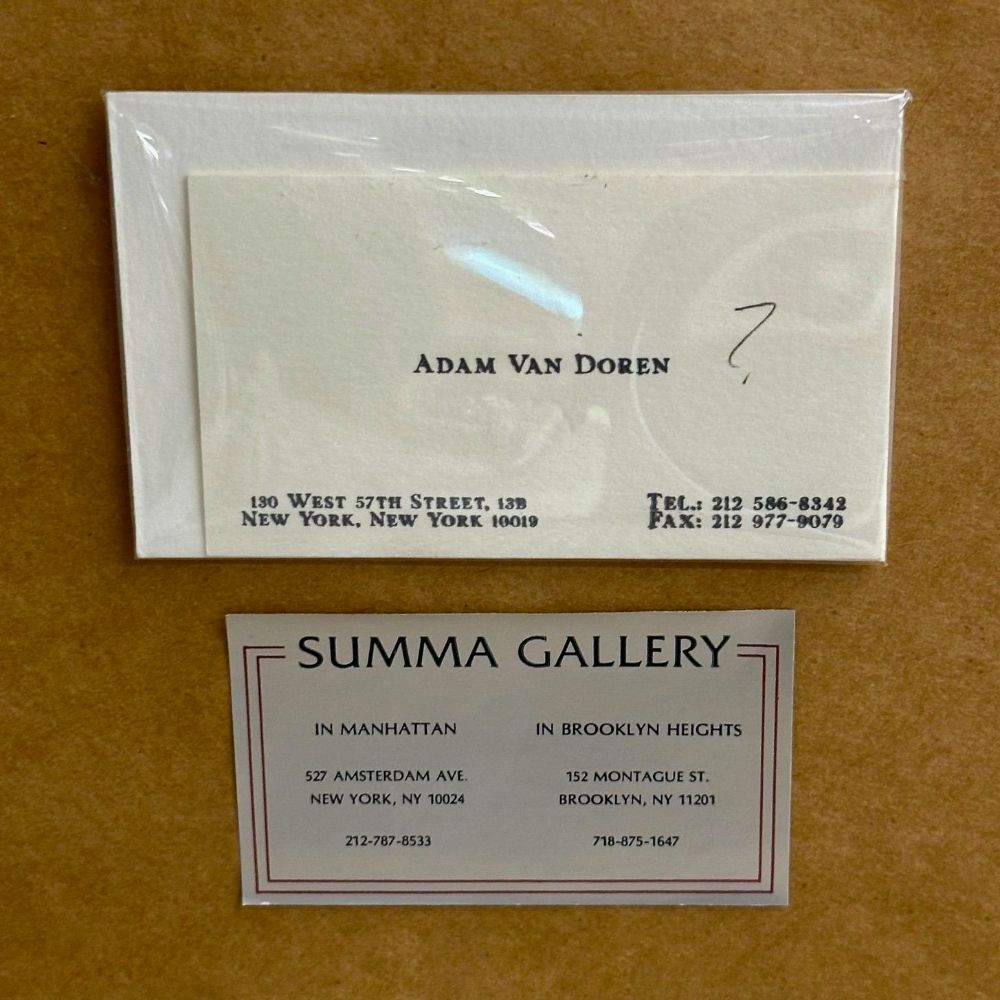 Modernist Watercolor Signed by Adam Van Doren, Architecture, City, Framed