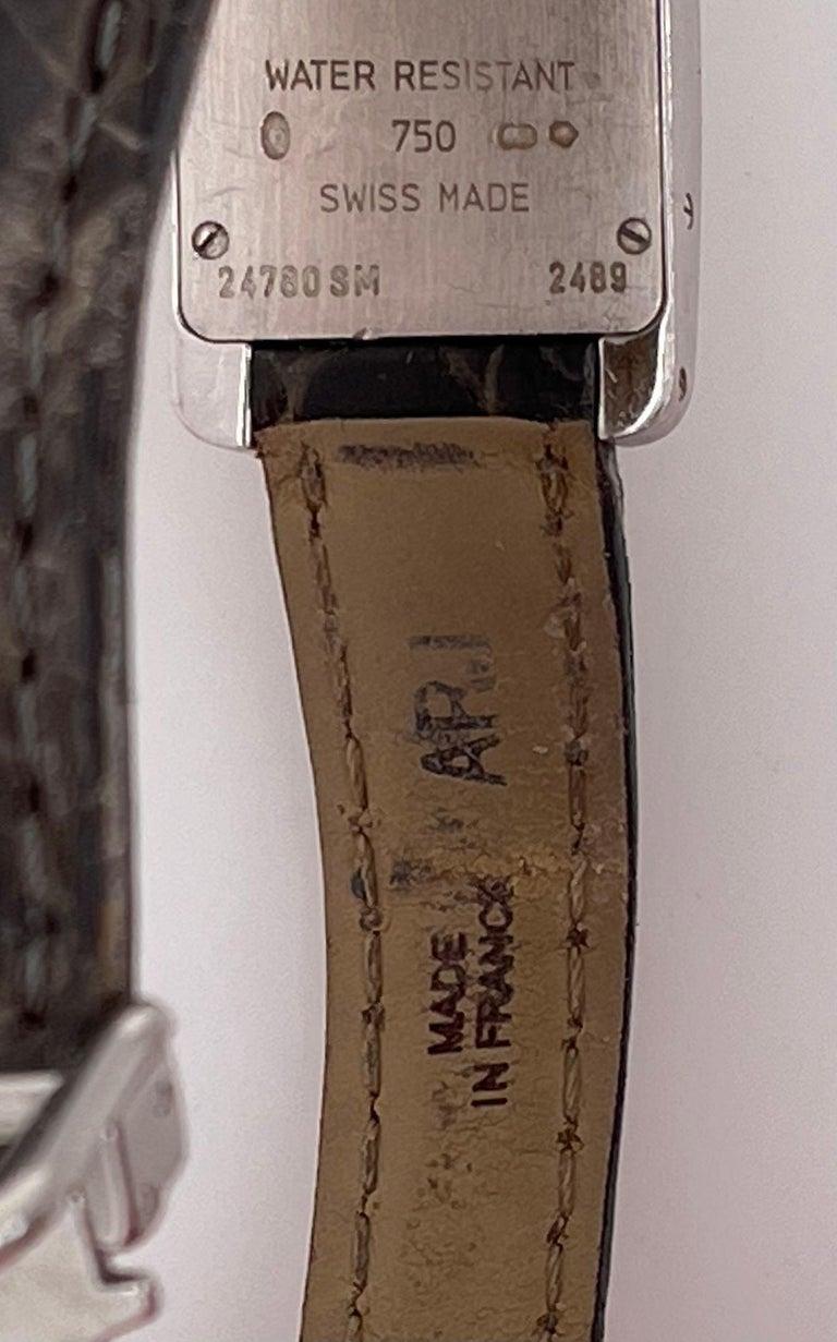 A Vintage Cartier Tank Allonge Wrist Watch, Alligator band