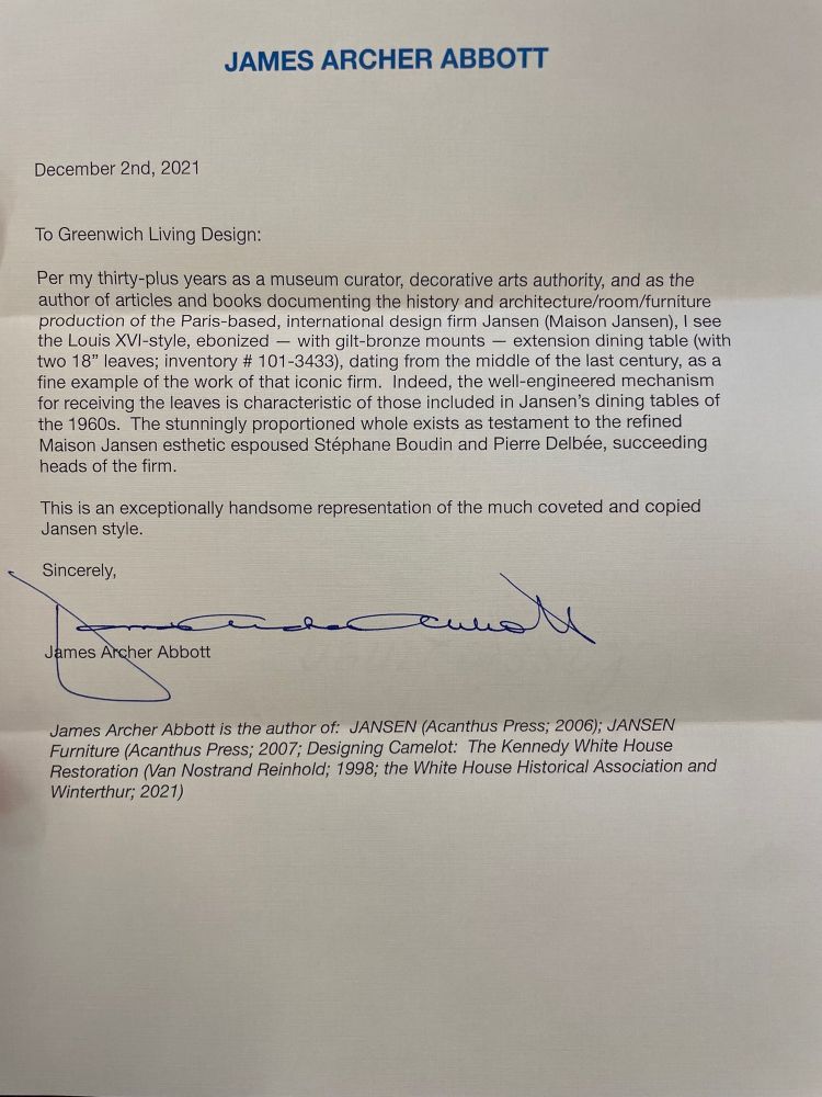 Maison Jansen Ebony Dining Table. Louis XVI Style 2 Leaves.