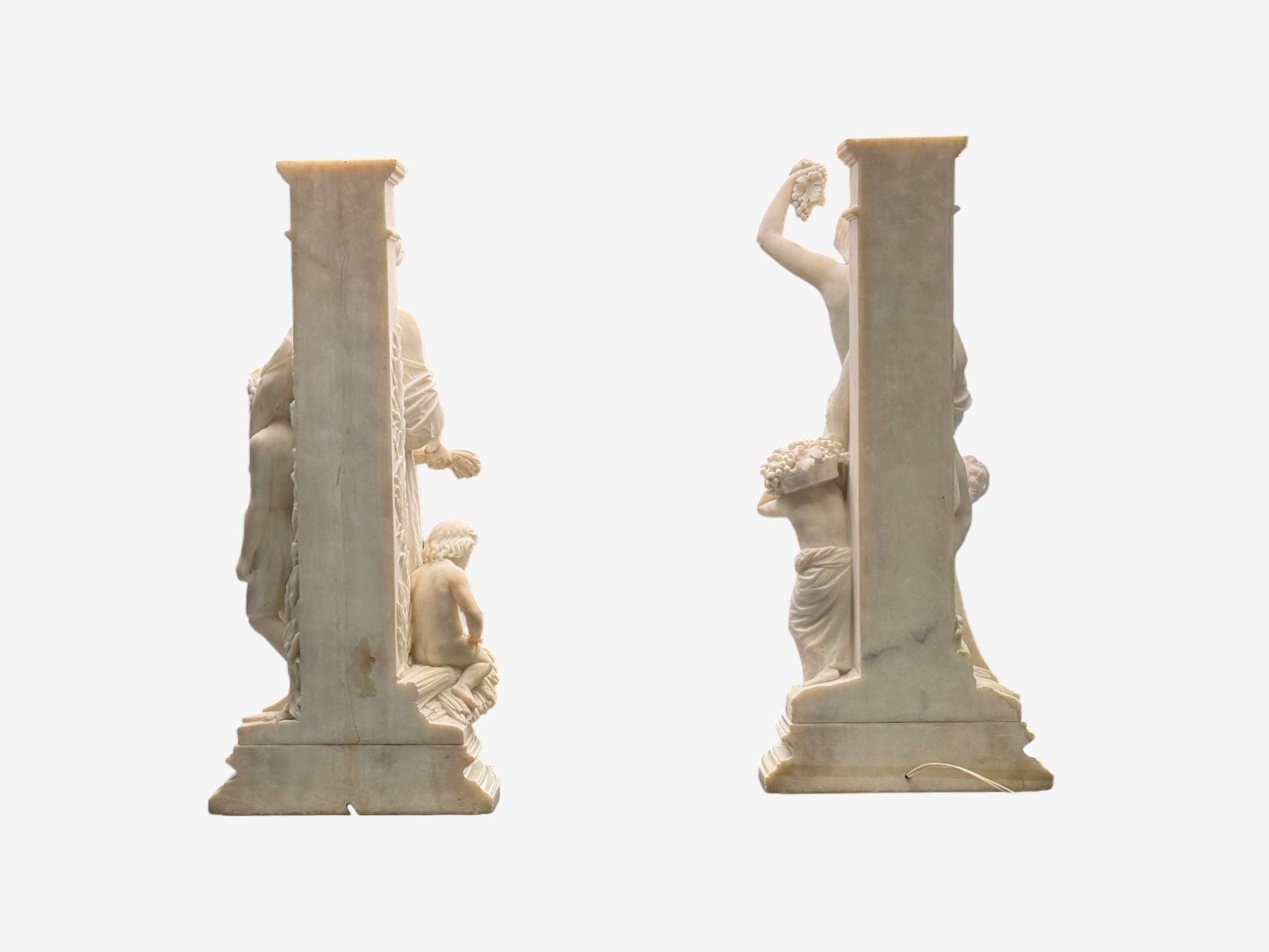 Neoclassical, Mother and Children, Marble Sculptures, Italy, 1920s