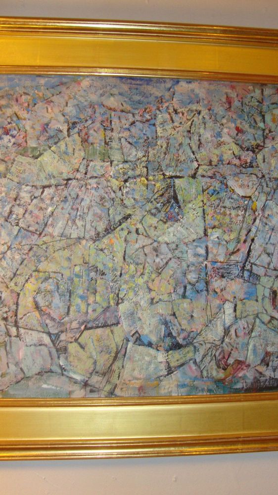 Wesley Lea Oil Painting in Gilt Frame Titled Four Pensive Woman Deep Dreams