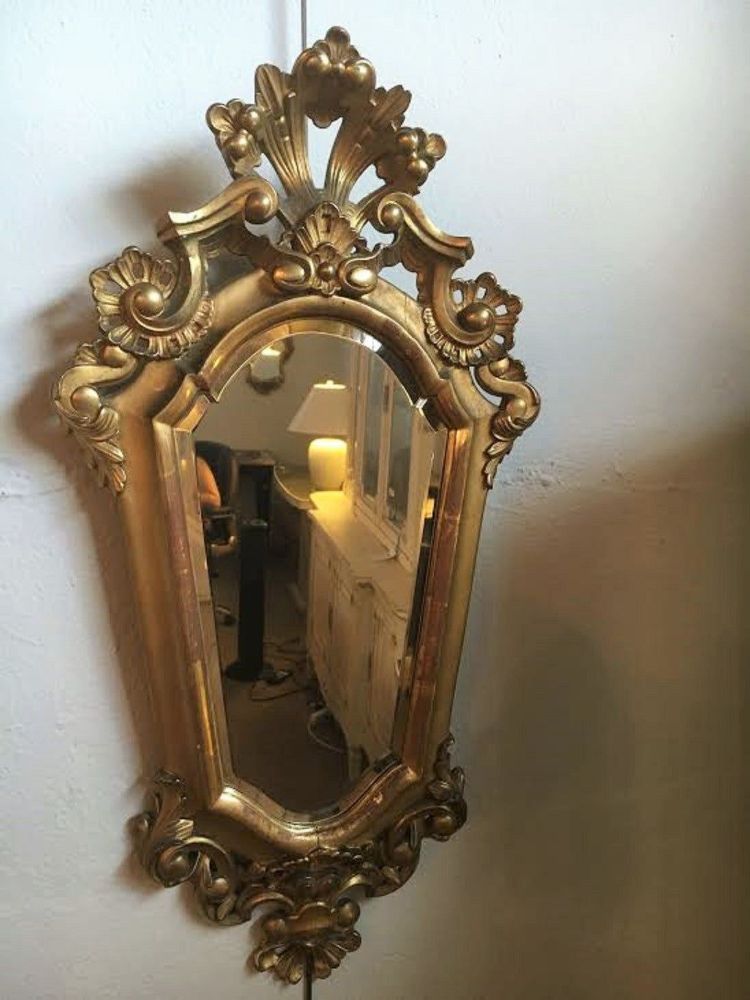 Pair of Italian Gilt Carved Mirrors