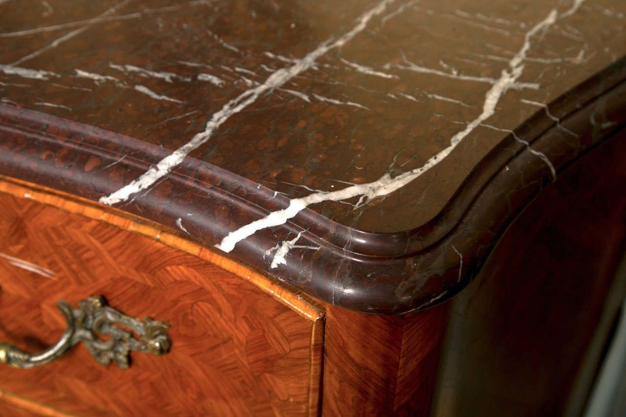 French Louis XV Style Tulipwood Commode