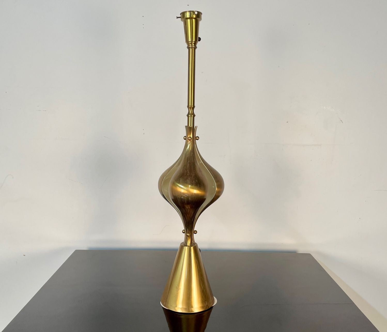 Single Hollywood Regency Style Brass Table / Desk Lamp