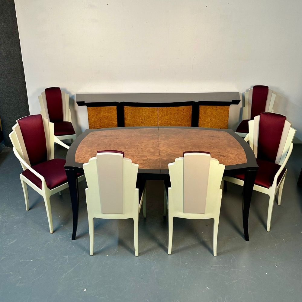 Vladimir Kagan Eva Dining Set, Sideboard, Table, Six Chairs, Labeled, Provenance