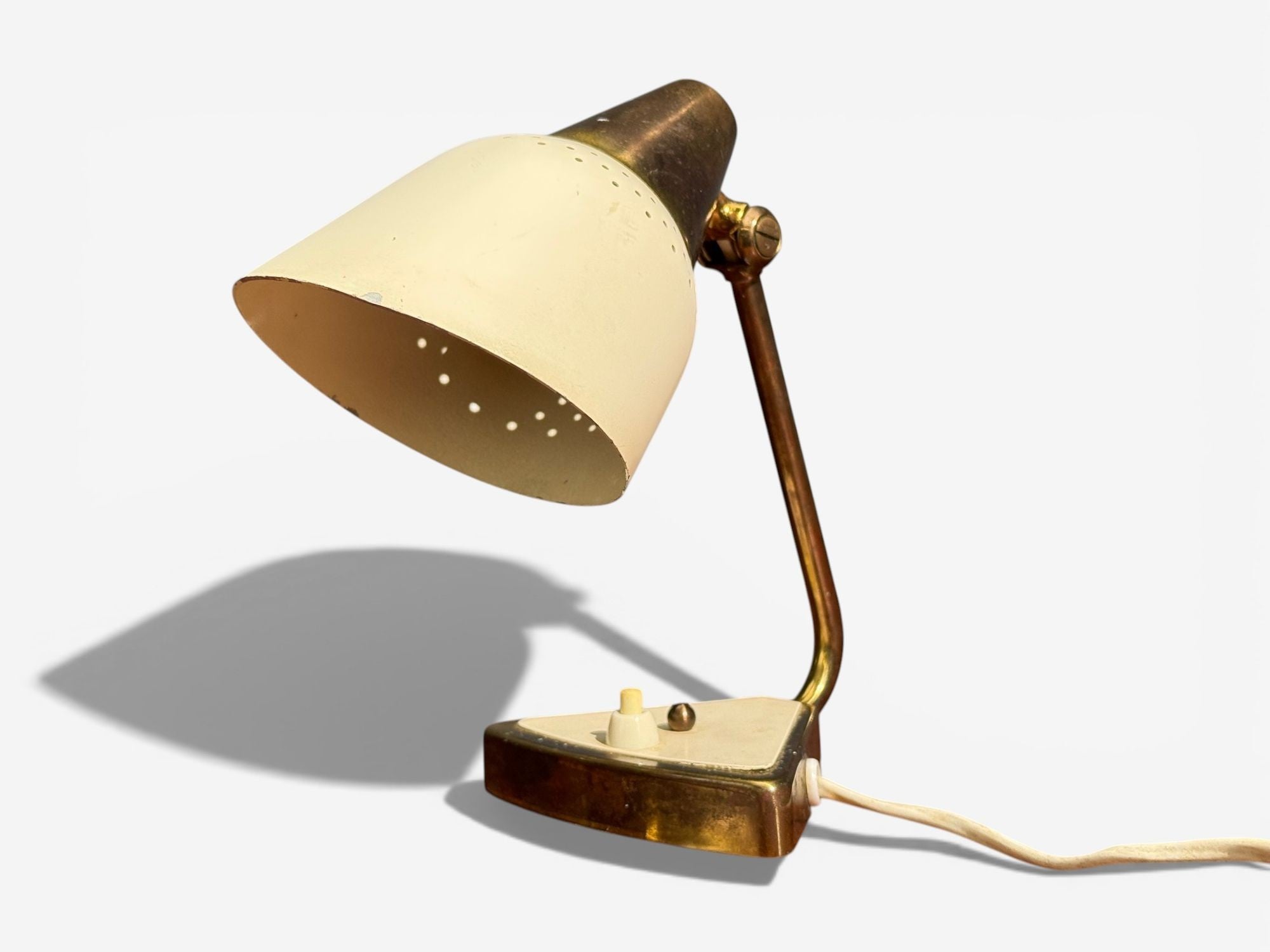 OBA, Swedish Modern, Desk Lamp, Brass, Metal,Sweden, 1950s