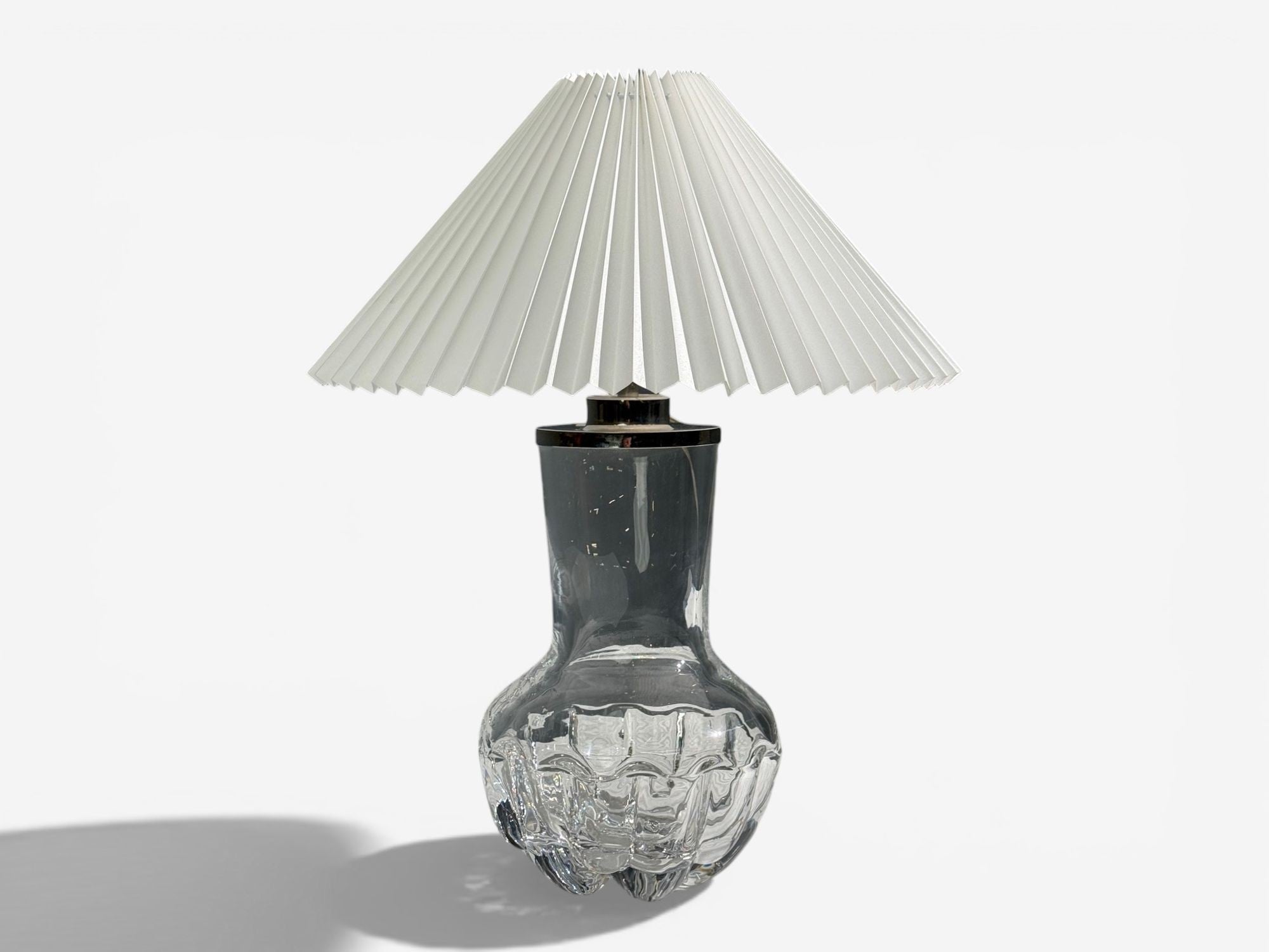 Olle Alberius, Table Lamp, Blown Glass, Chromed Metal, Sweden, 1970s