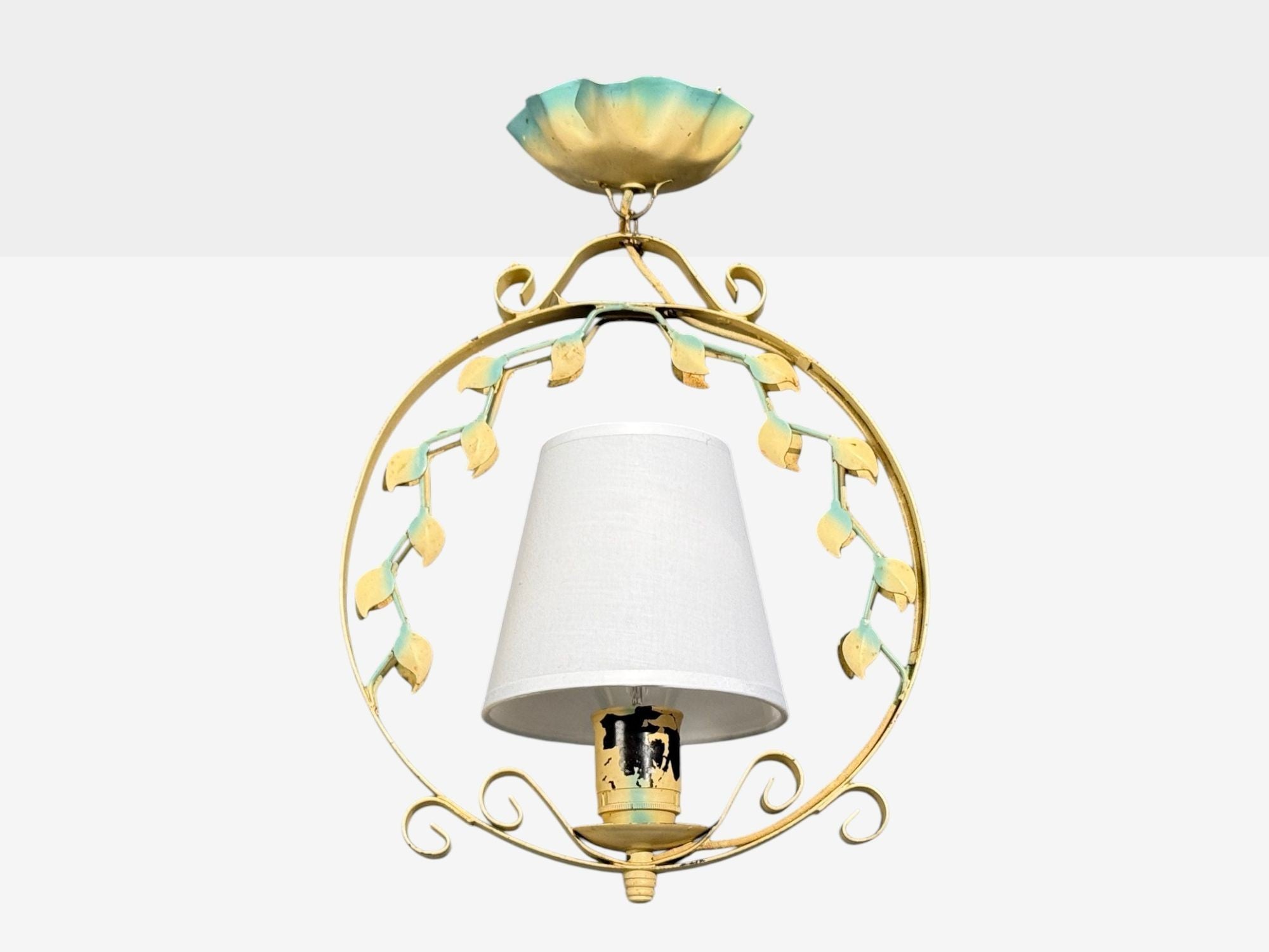 Swedish Modern, Pendant Light, Painted Metal, Sweden, 1950s