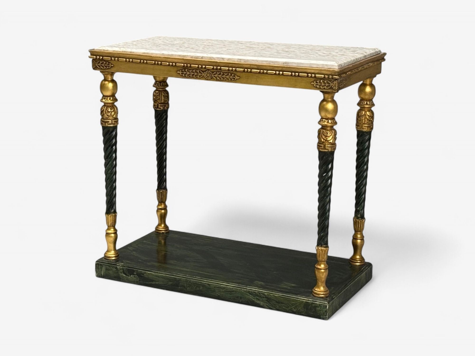 Swedish Neoclassical Style, Giltwood, Marble, Console Tables, Sweden, 20th c.