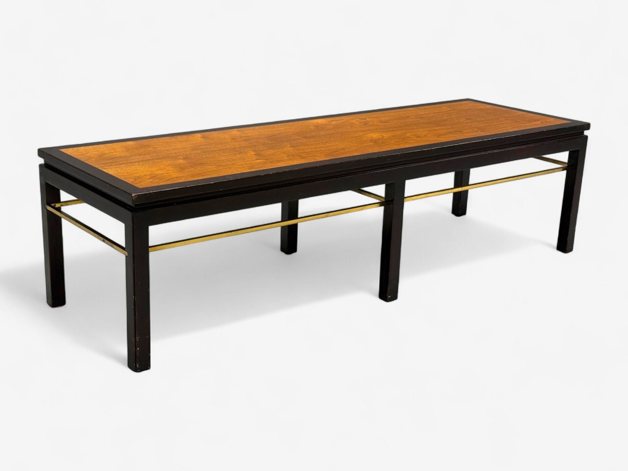Edward Wormley, Mahogany, Ebonized Wood, Brass, Coffee Table, USA, 1960s