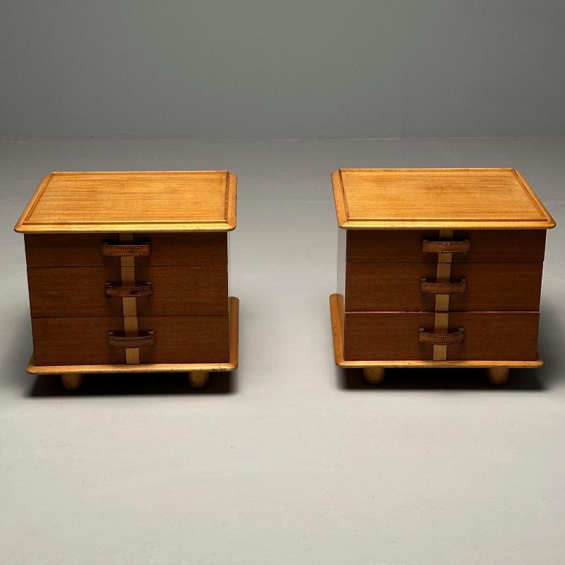 Mid-Century Modern Paul Frankl / John Stuart Nightstands, Side, End Tables, 1950