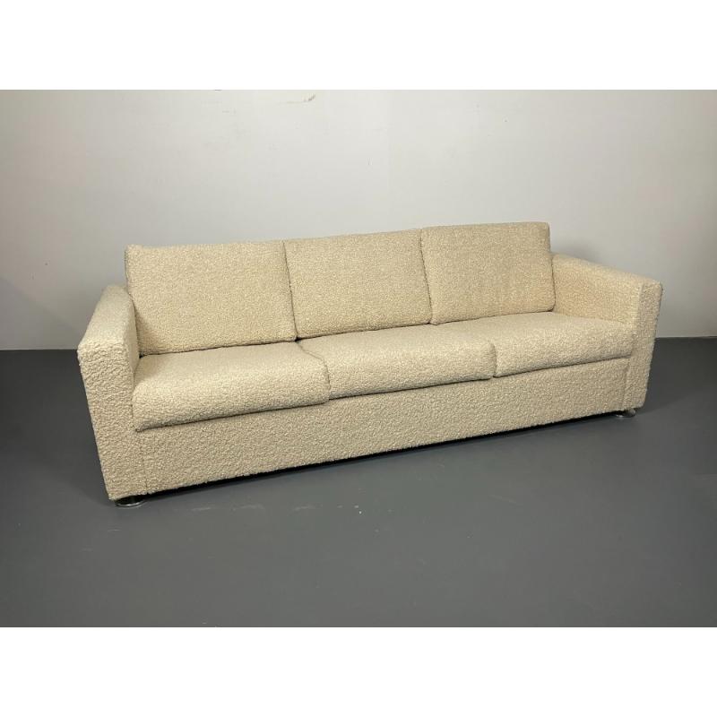 Mid Century Modern Sofa by Stendig, New Luxurious Boucle, Switzerland, 1950s