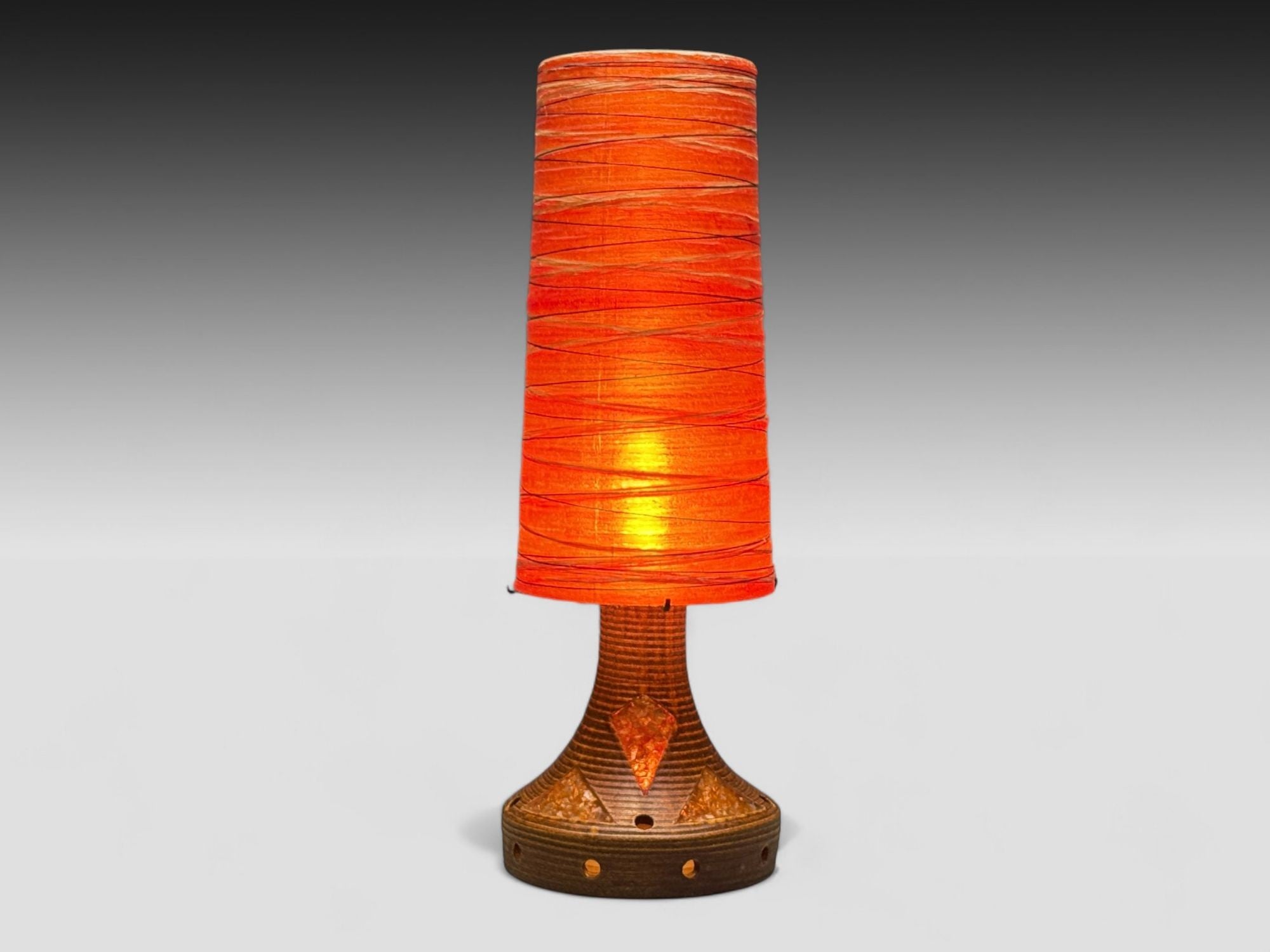 Accolay, Ceramic, Stained Glass, Spun Resin, Floor Lamp, France, 1955