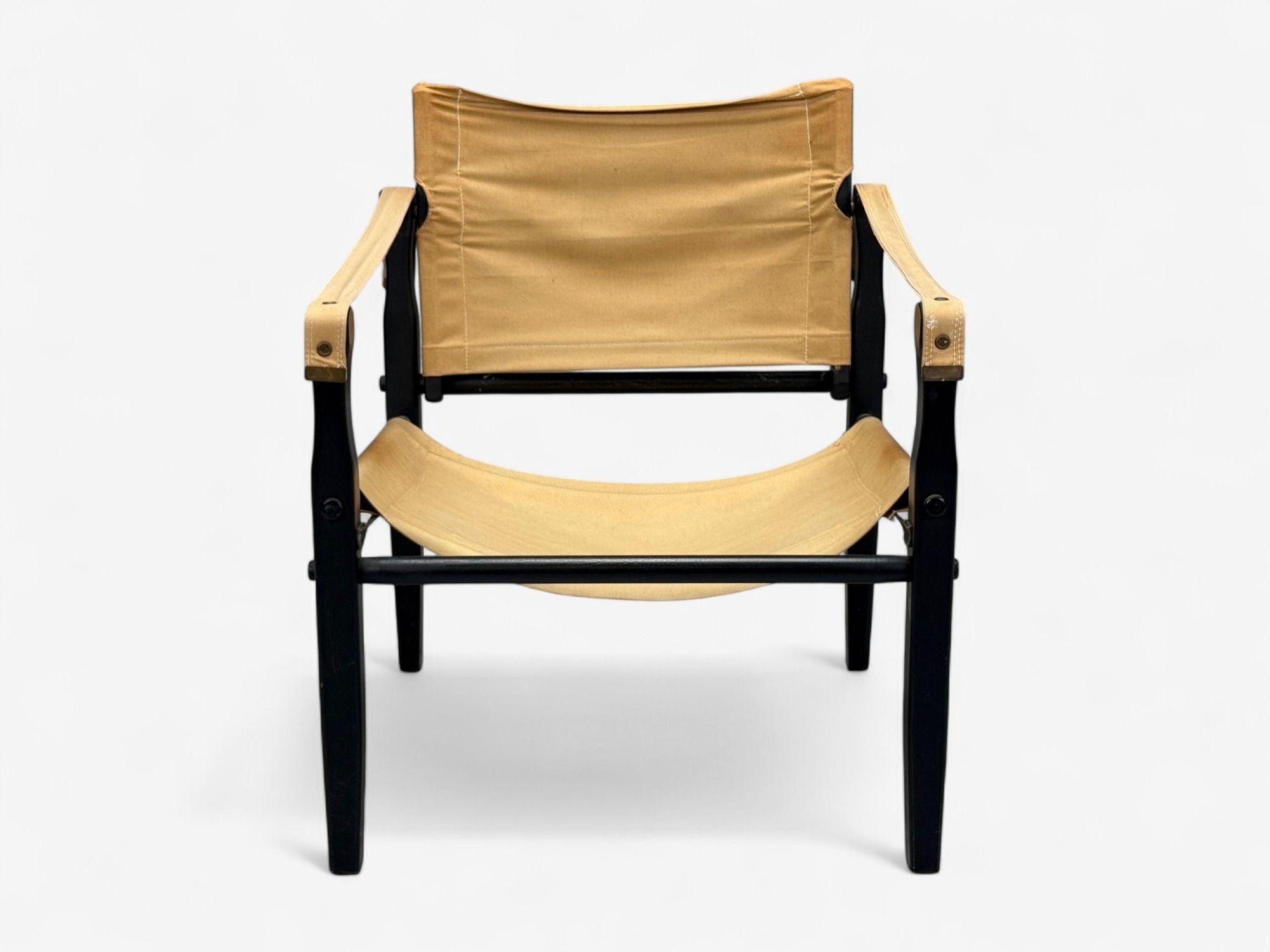 Gold Medal Folding Furniture Co., Leatherette, Wood, Safari Chair, USA, 1960s